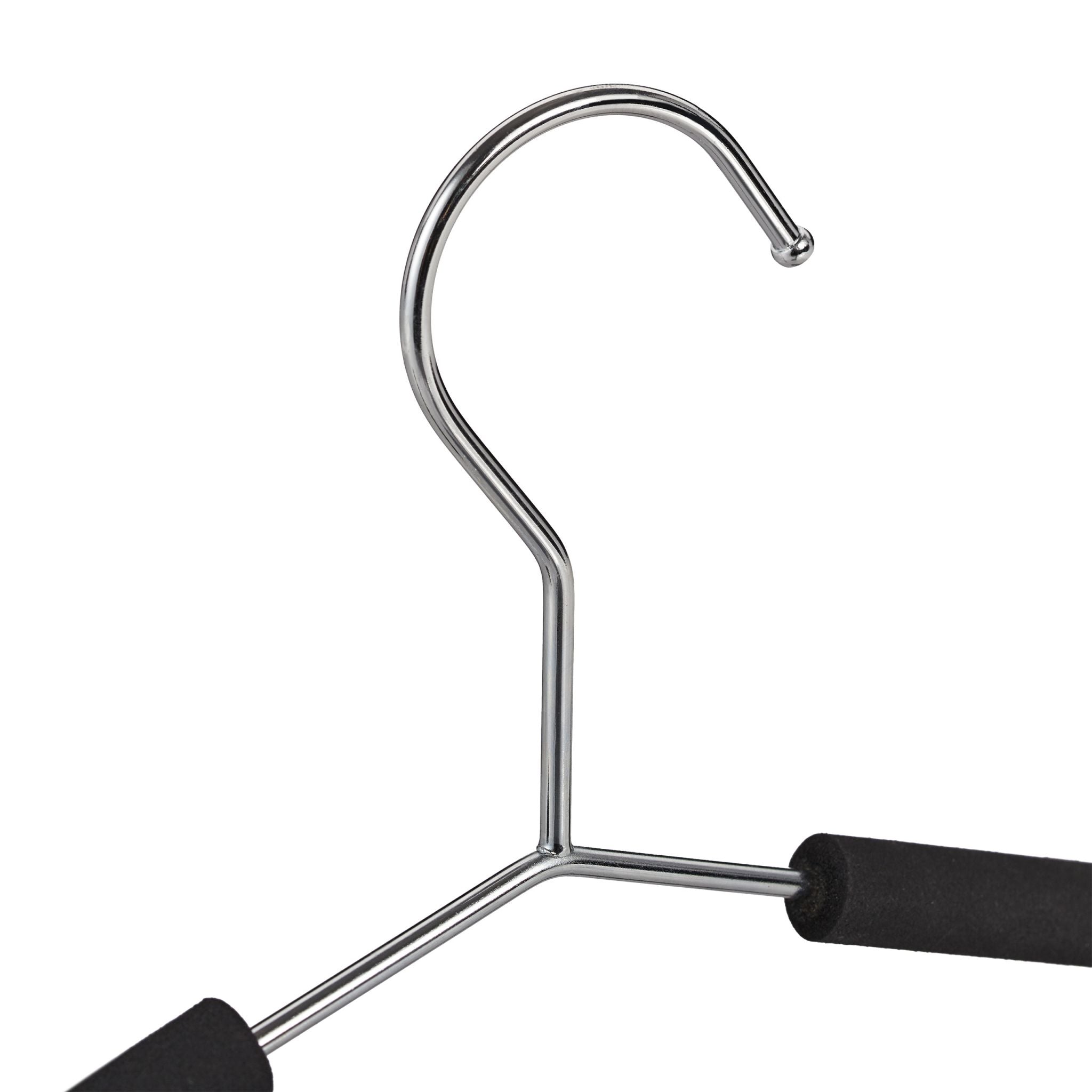 Schaumstoff Kleiderbügel 12er-Set Schwarz-Silber von Relaxdays