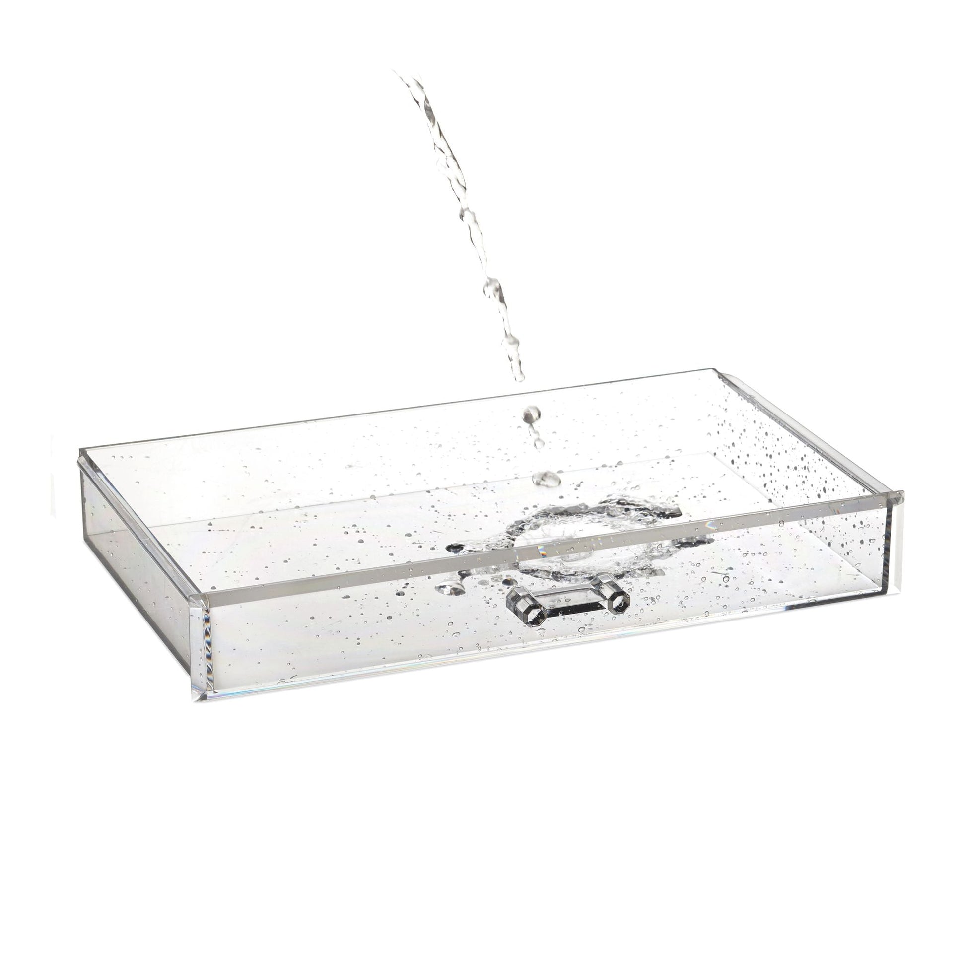 Kosmetik Organizer 3 Schubladen Hellbraun-Transparent von Relaxdays