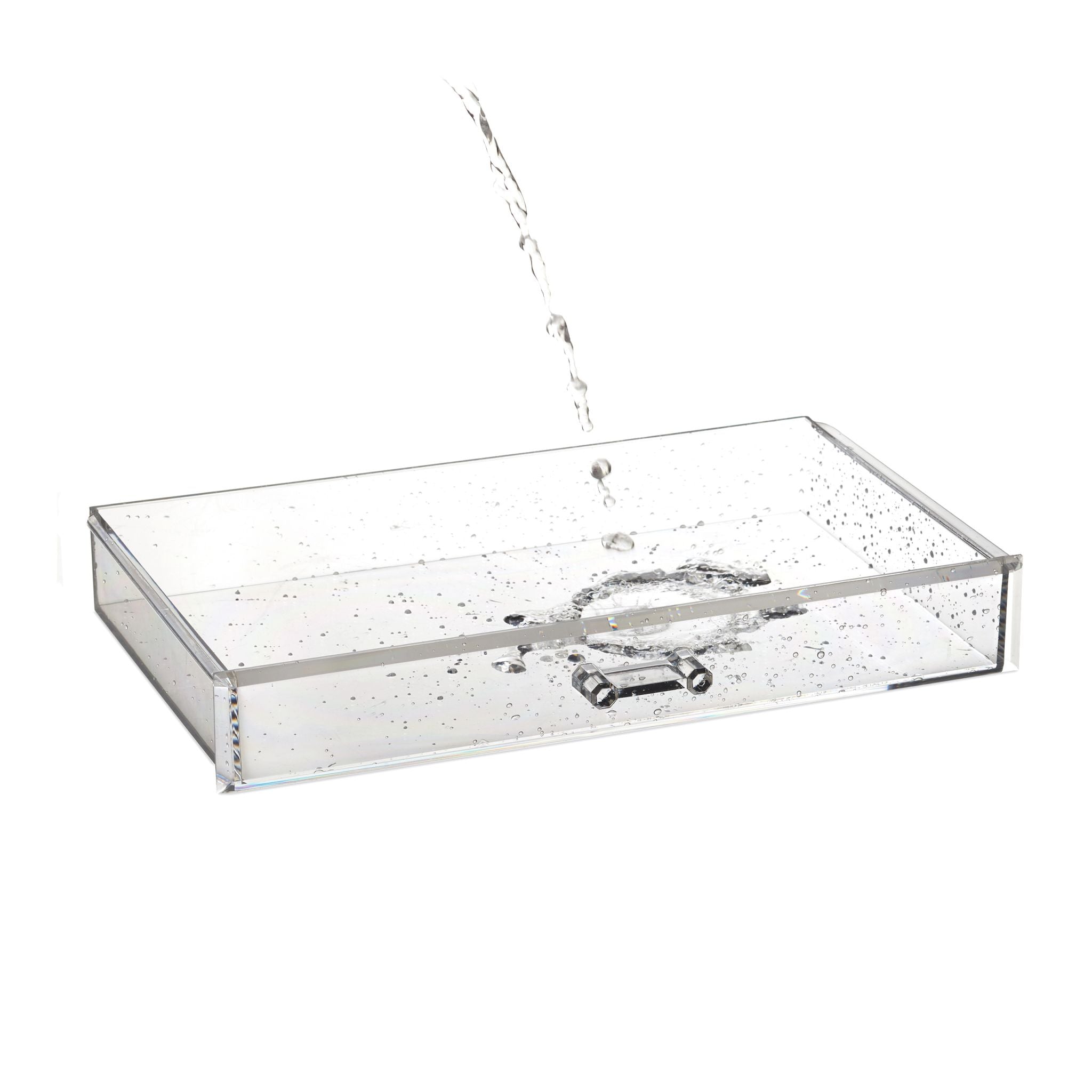 Kosmetik Organizer 3 Schubladen Hellbraun-Transparent von Relaxdays