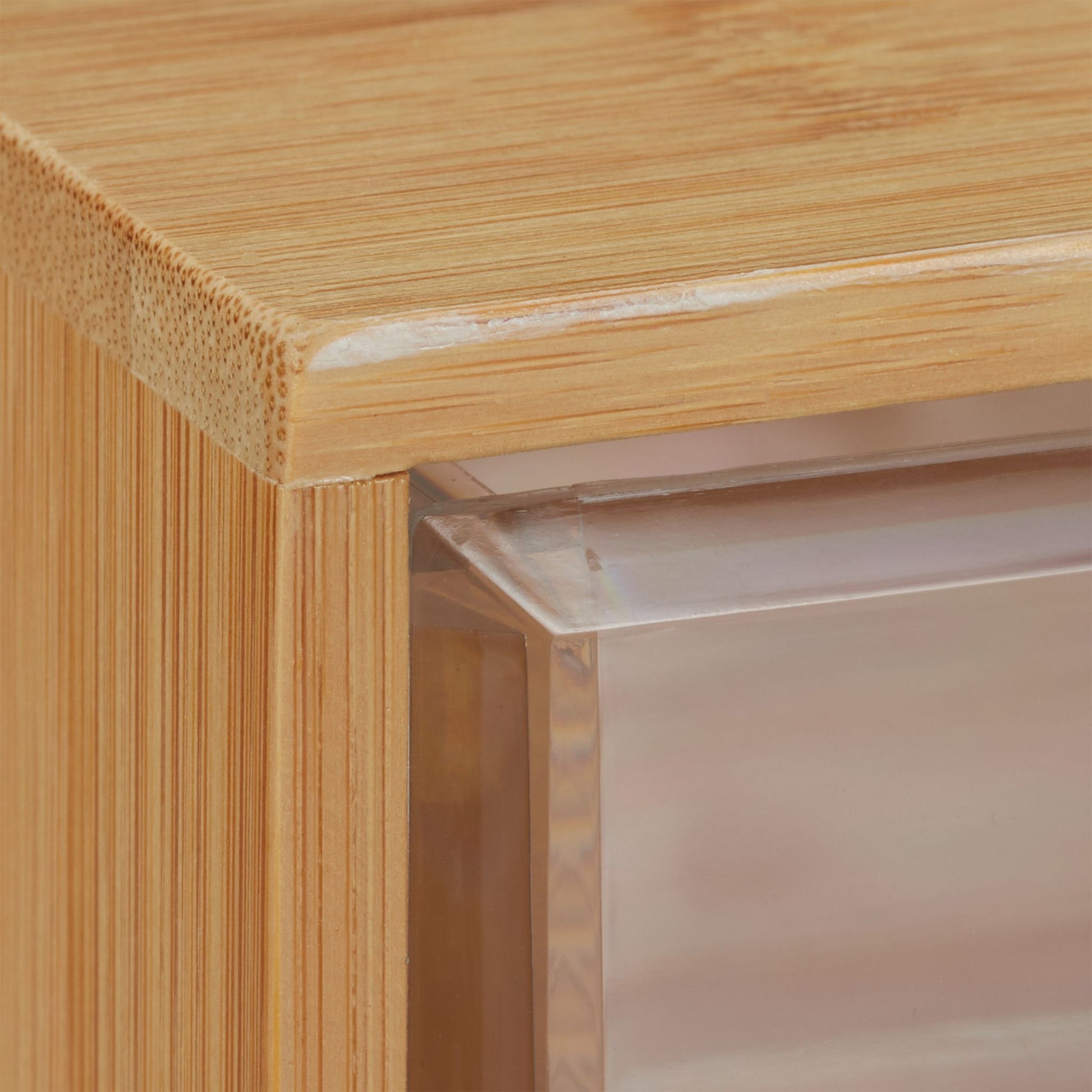 Kosmetik Organizer 3 Schubladen Hellbraun-Transparent von Relaxdays
