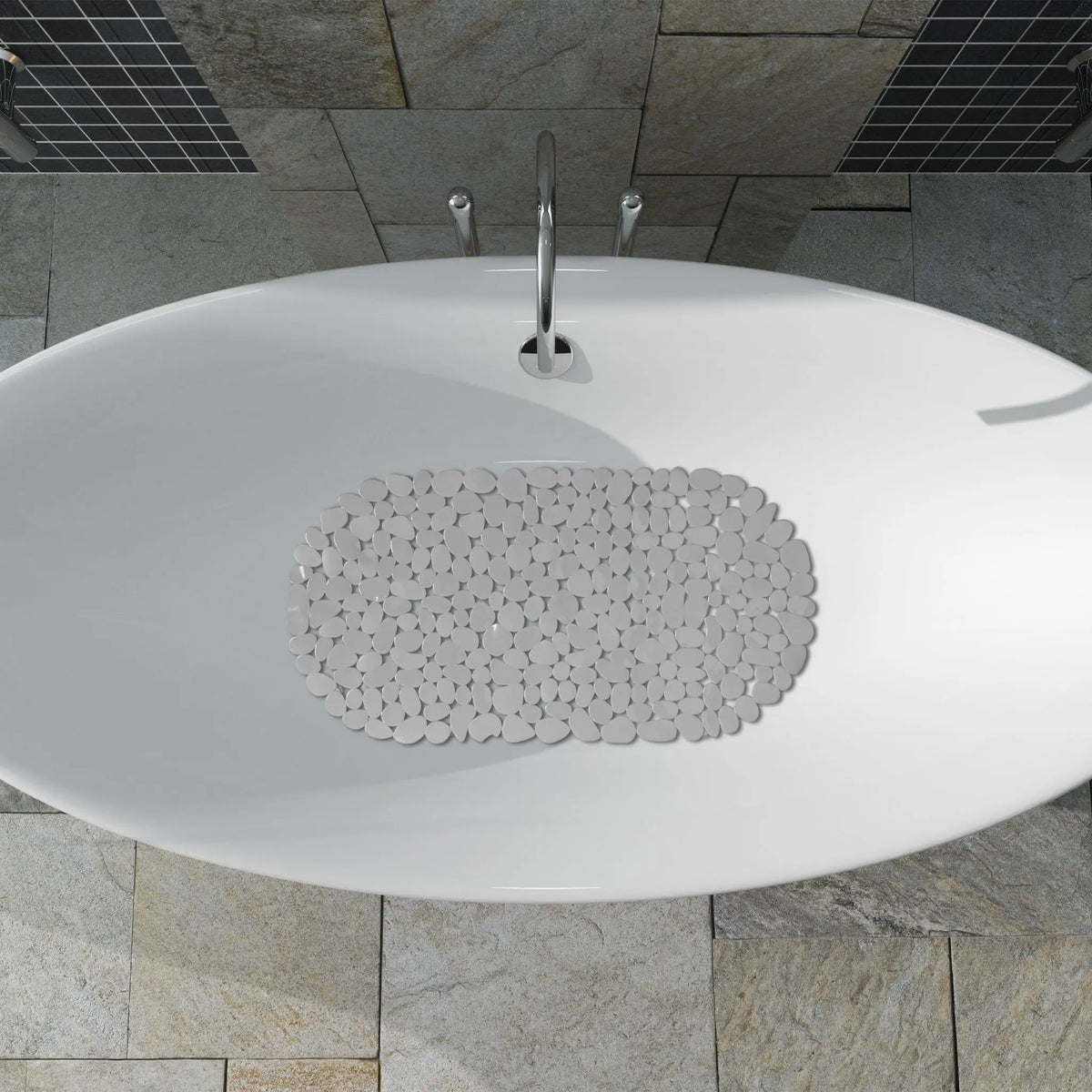 Badewannenmatte Steinoptik Grau von Relaxdays