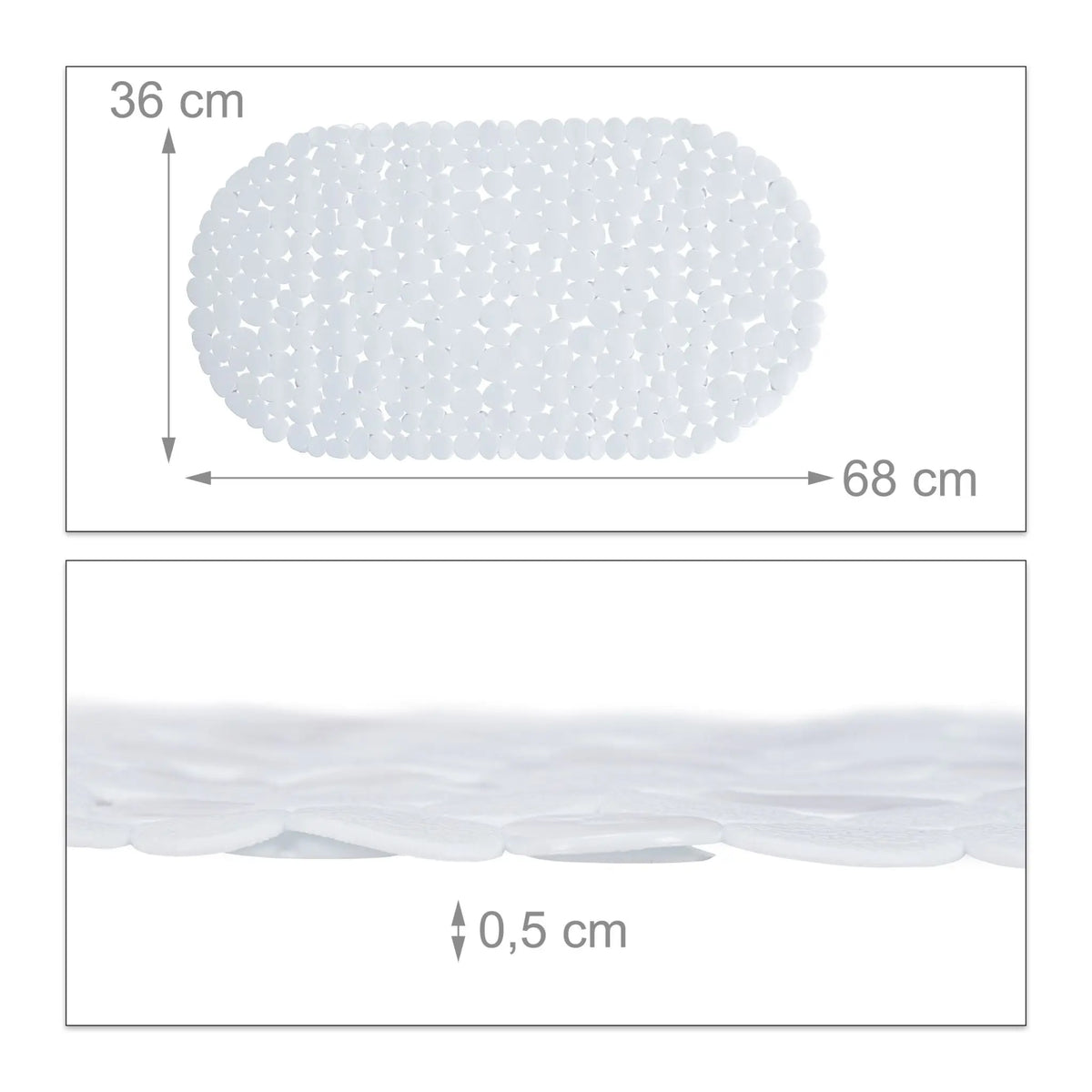 Badewannenmatte Steinoptik Weiss von Relaxdays