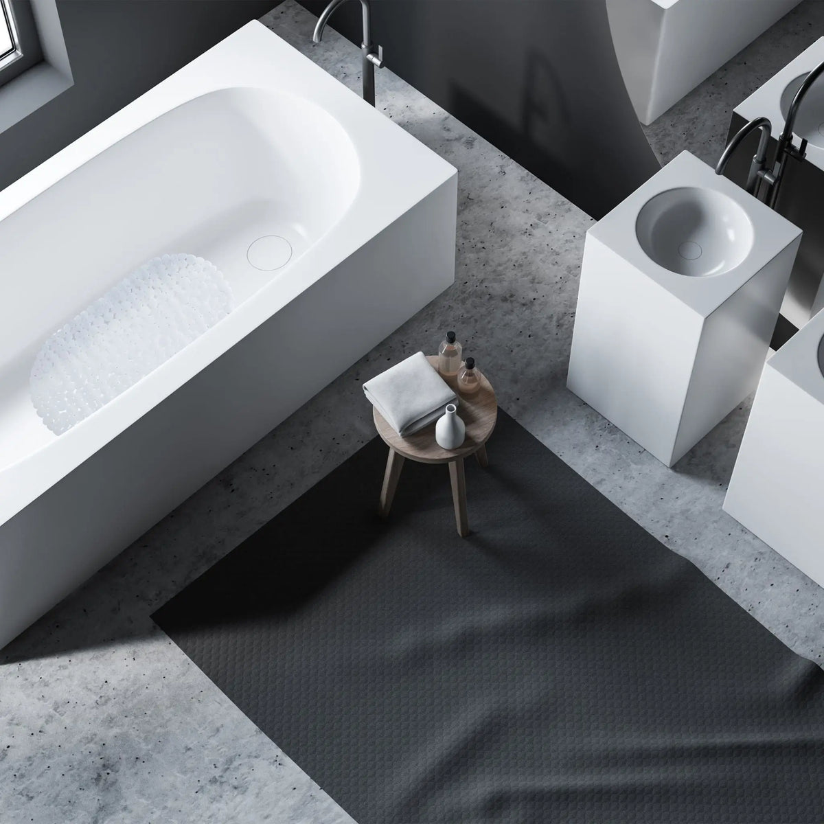 Badewannenmatte Steinoptik Weiss von Relaxdays