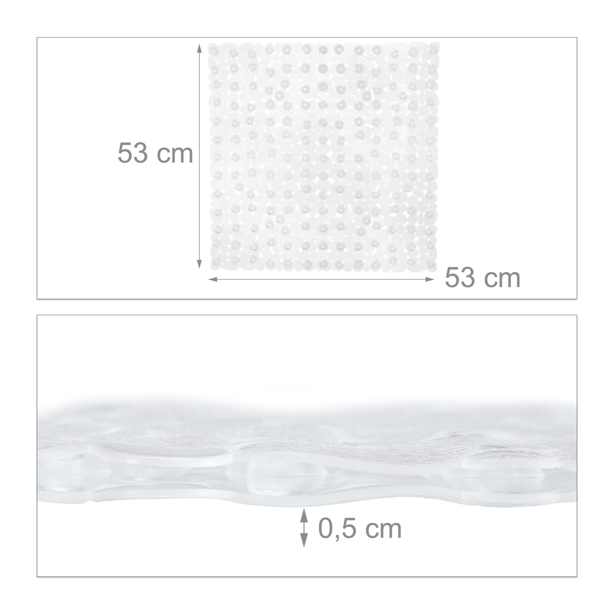 Duschmatte Steinoptik quadratisch Transparent von Relaxdays