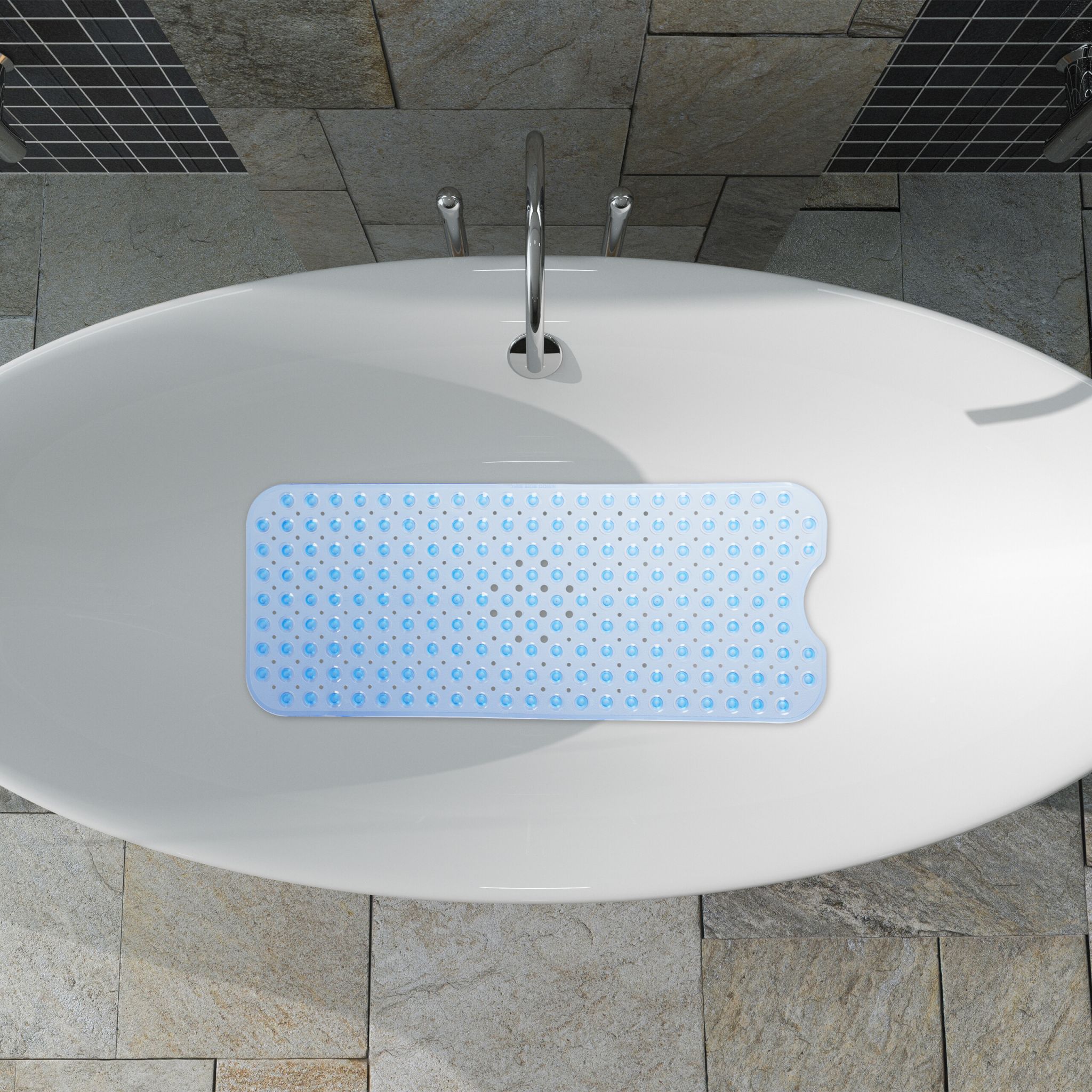 Badewannenmatte XXL Hellblau von Relaxdays