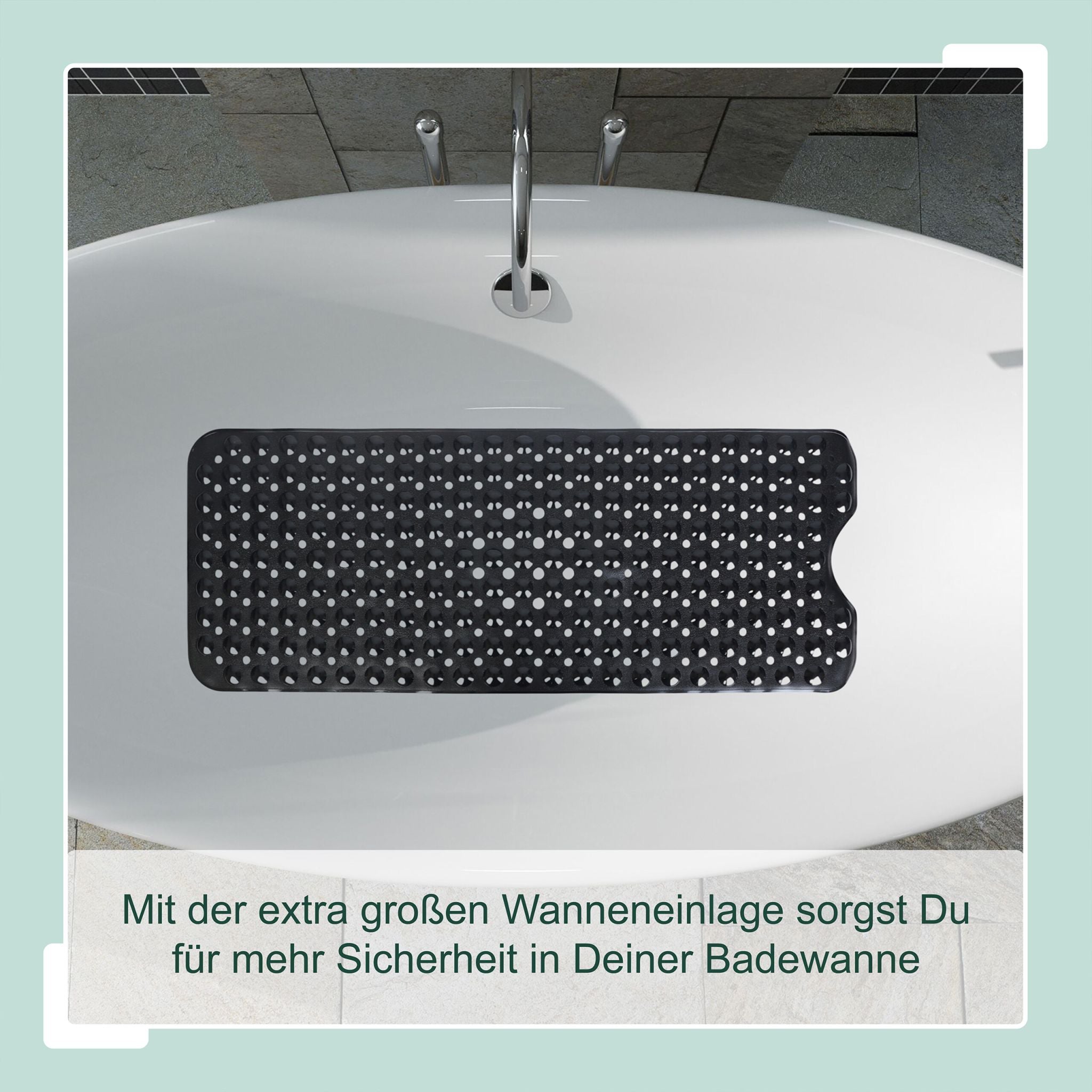Badewannenmatte XXL Schwarz von guteszeug.ch