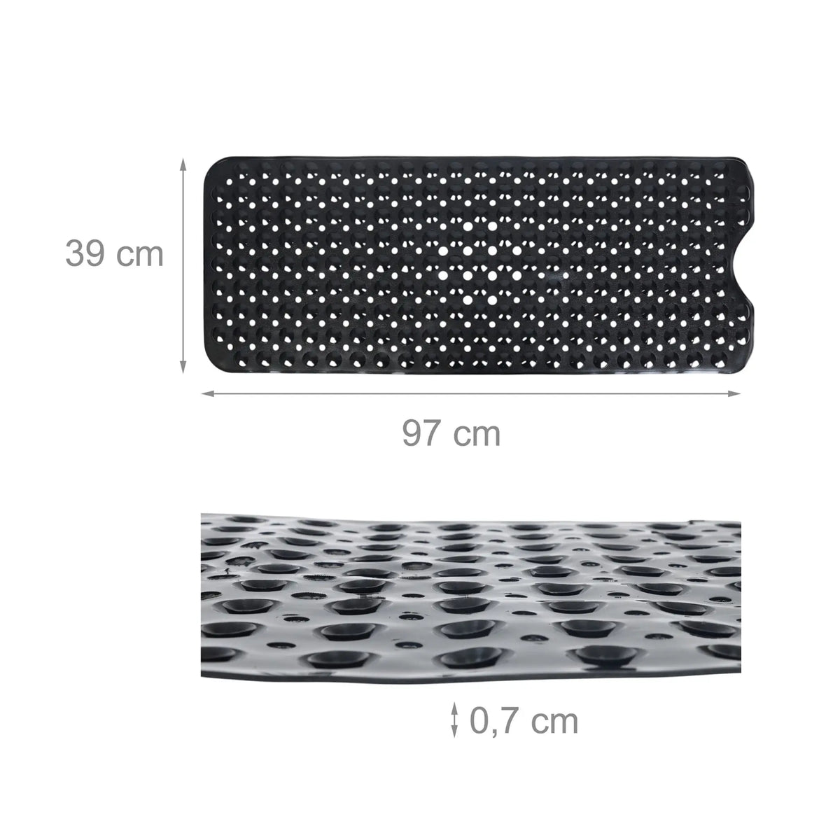 Badewannenmatte XXL Schwarz von Relaxdays