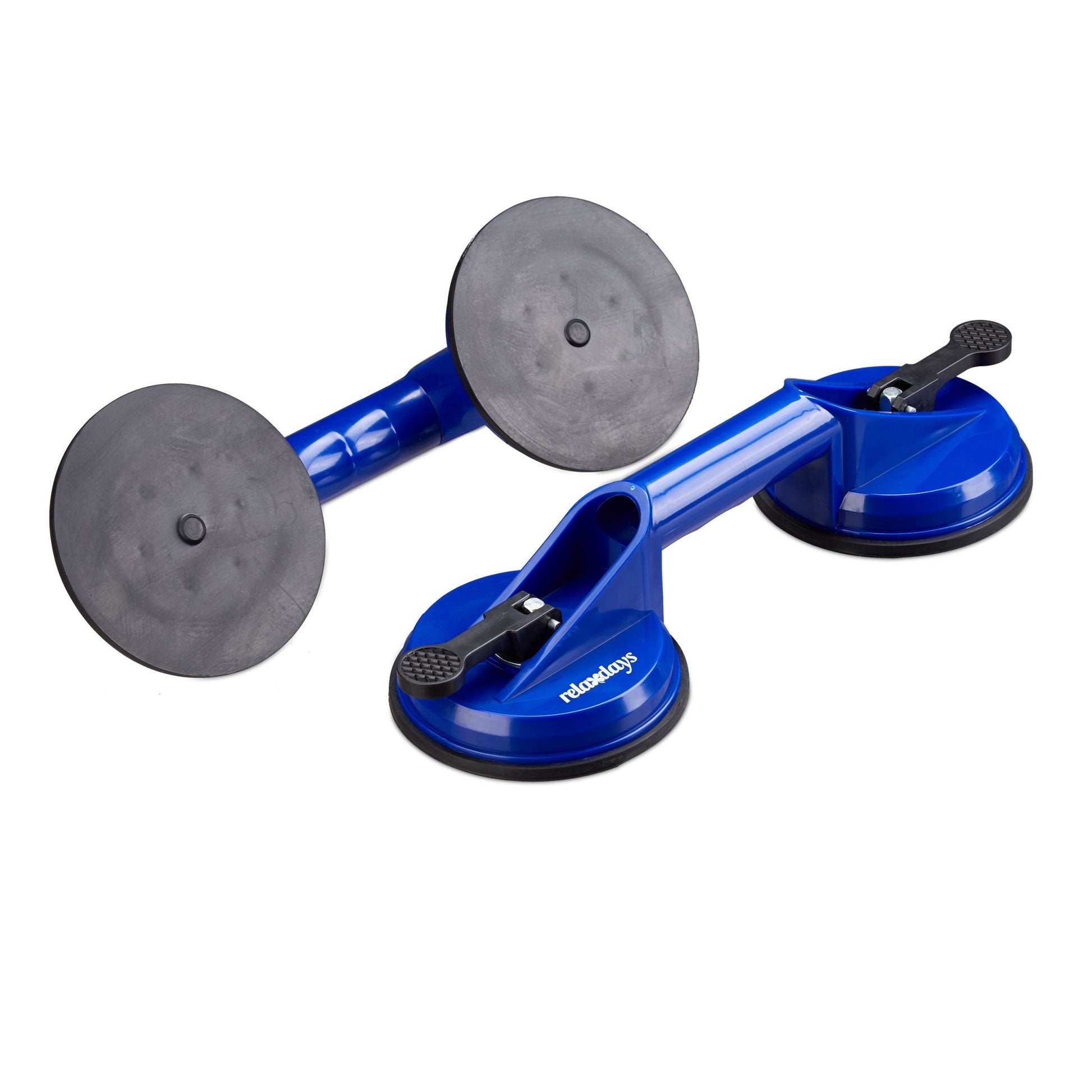 Kopf Saugheber 2er-Set Blau-Schwarz von Relaxdays