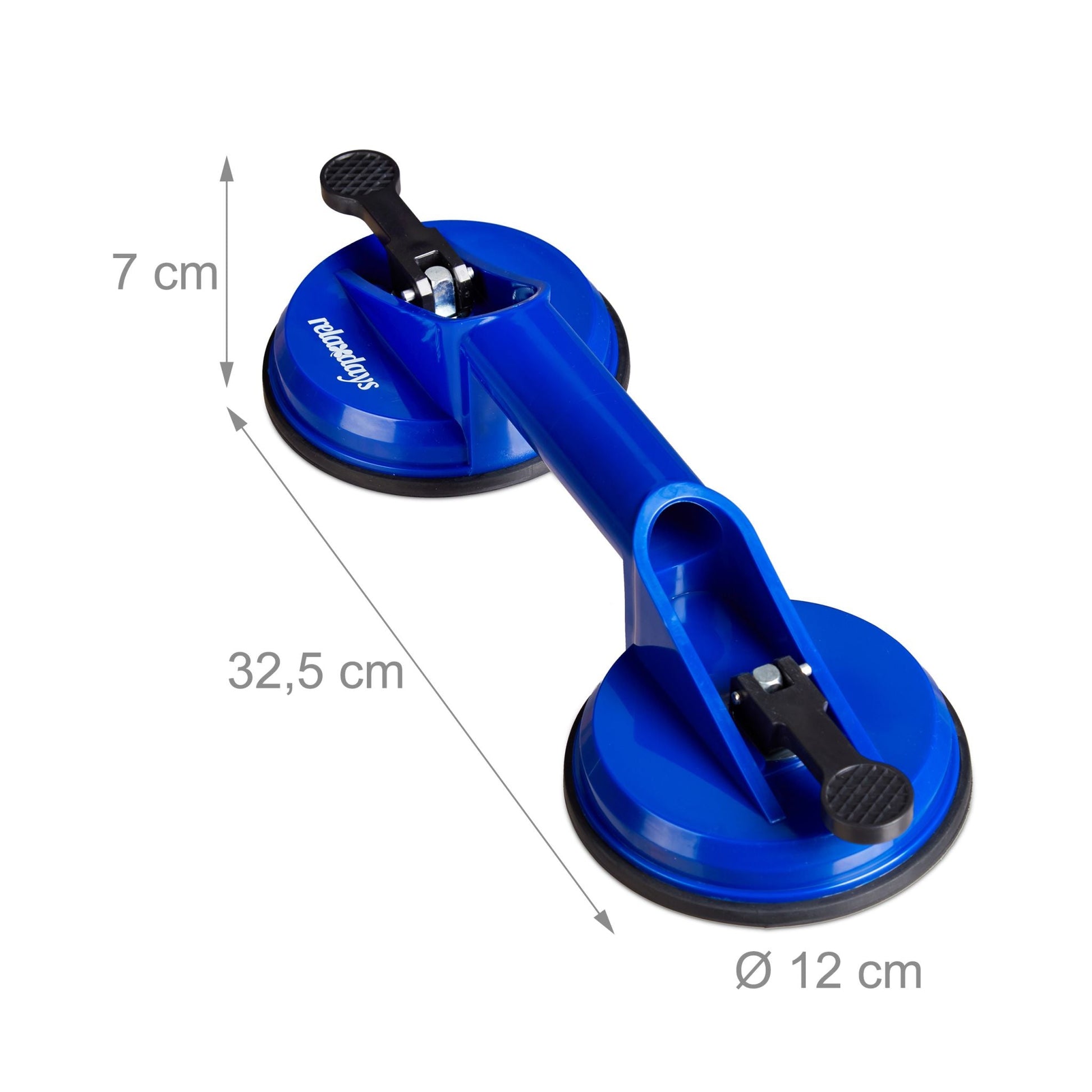 Kopf Saugheber 2er-Set Blau-Schwarz von Relaxdays