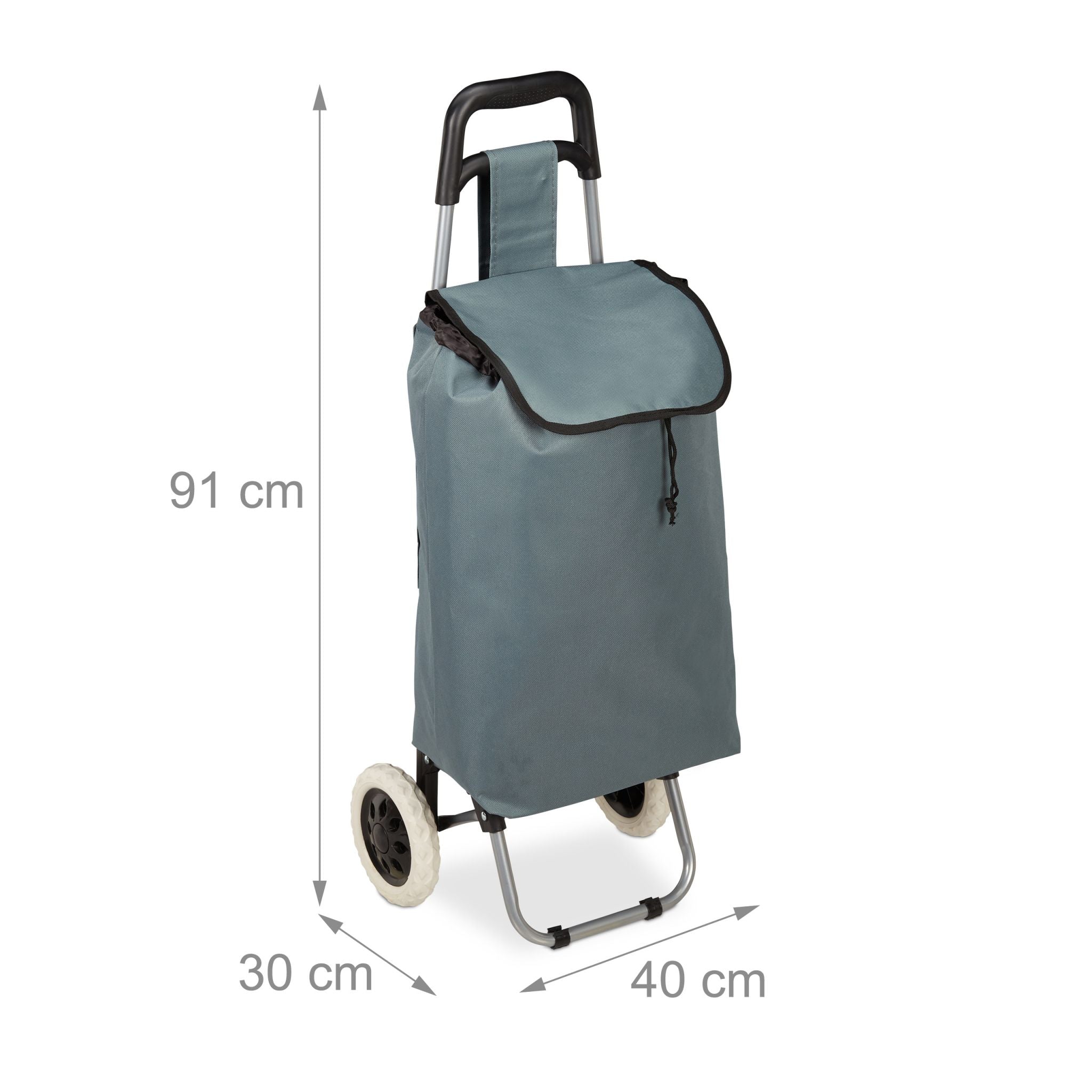 Einkaufstrolley faltbar Schwarz-Silber-Grau von Relaxdays