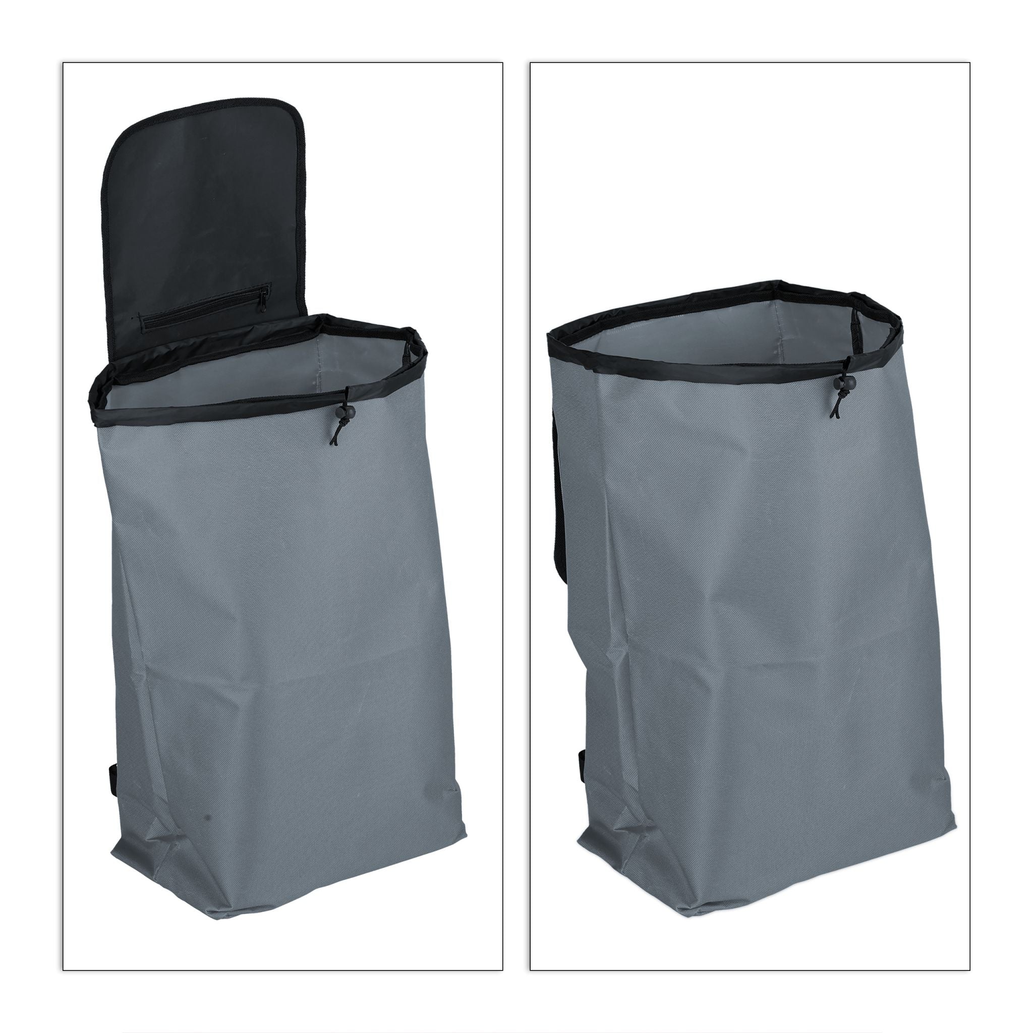 Einkaufstrolley faltbar Schwarz-Silber-Grau von Relaxdays