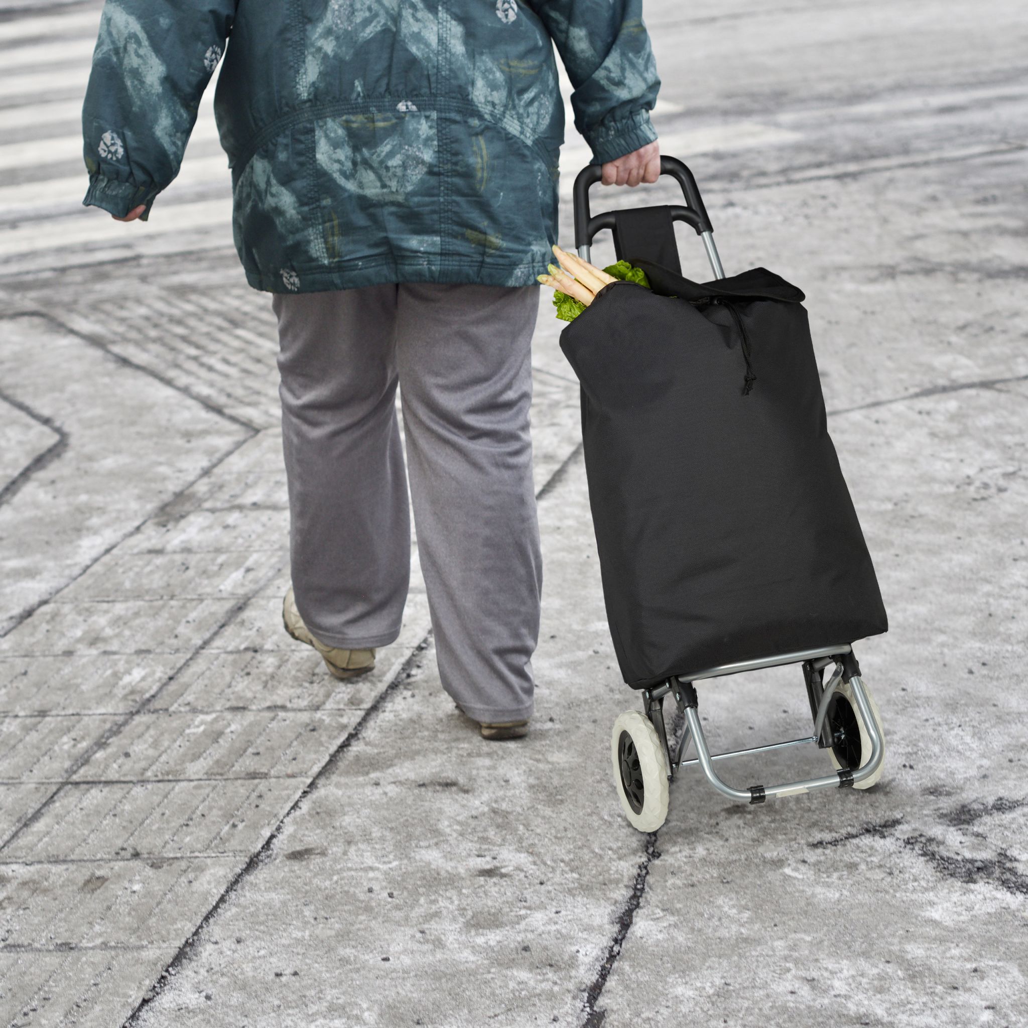 Einkaufstrolley faltbar Rot-Schwarz-Silber von Relaxdays