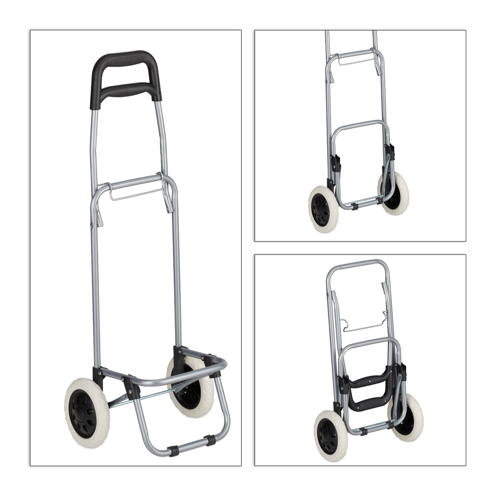 Einkaufstrolley faltbar Rot-Schwarz-Silber von Relaxdays