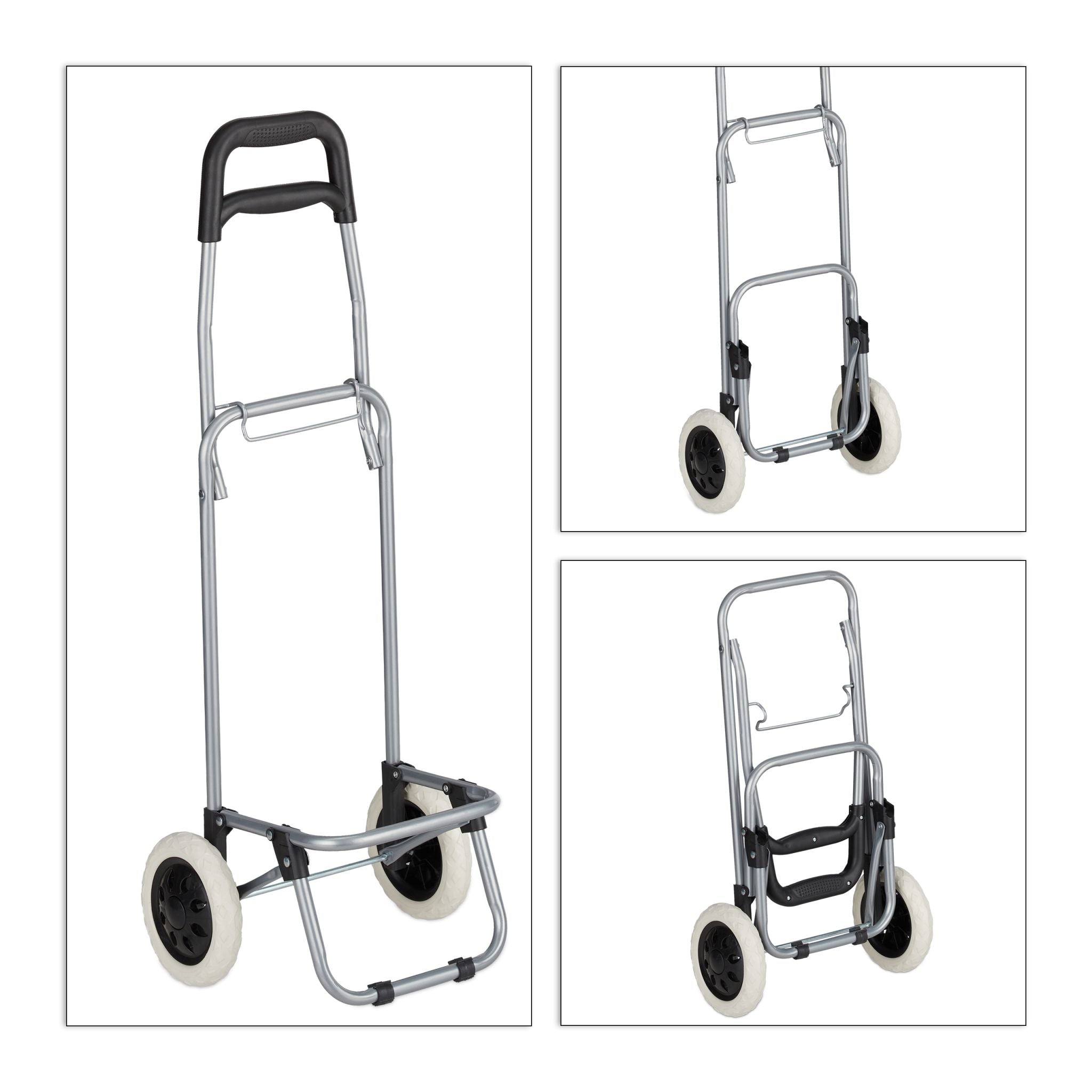 Einkaufstrolley faltbar Lila-Schwarz-Silber von Relaxdays