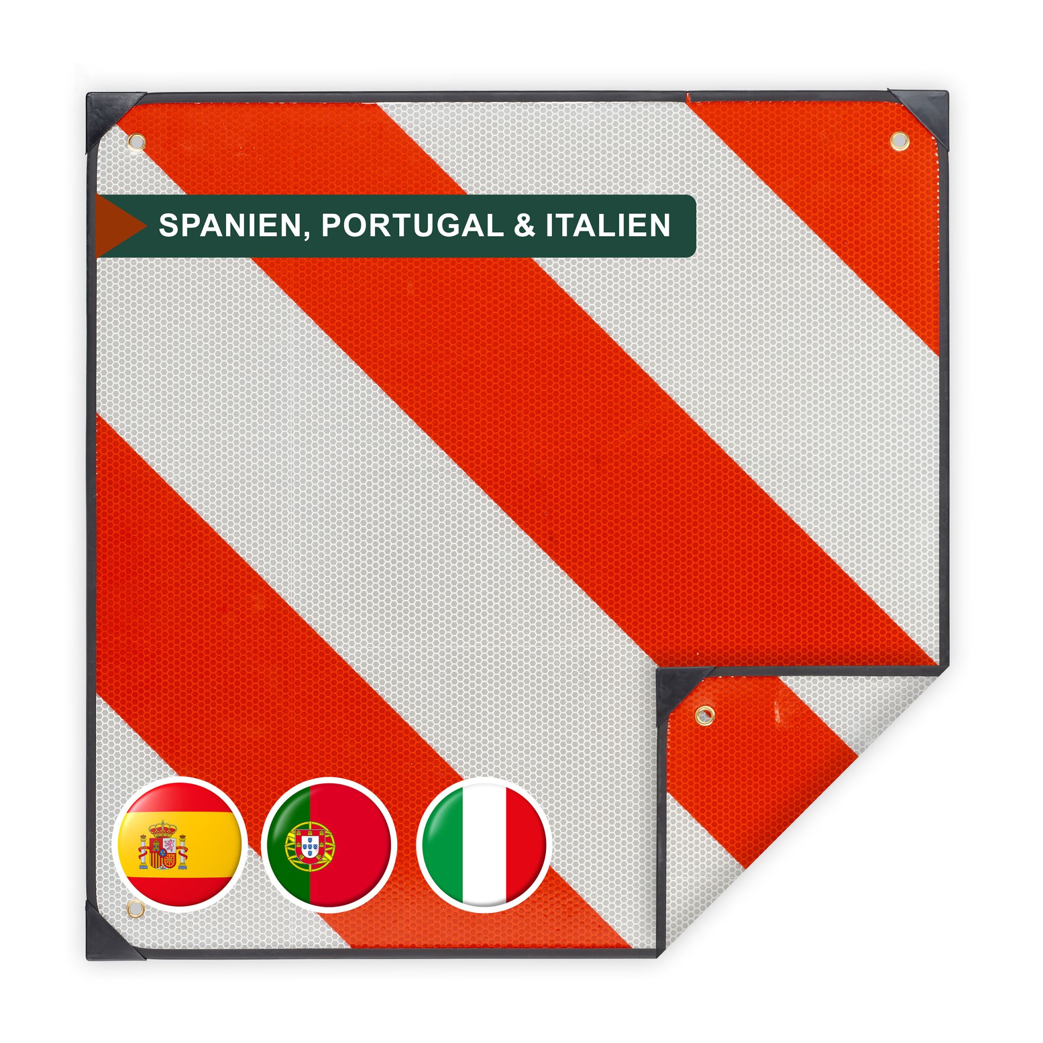 Warntafel Italien Spanien Portugal Weiss-Rot von Relaxdays
