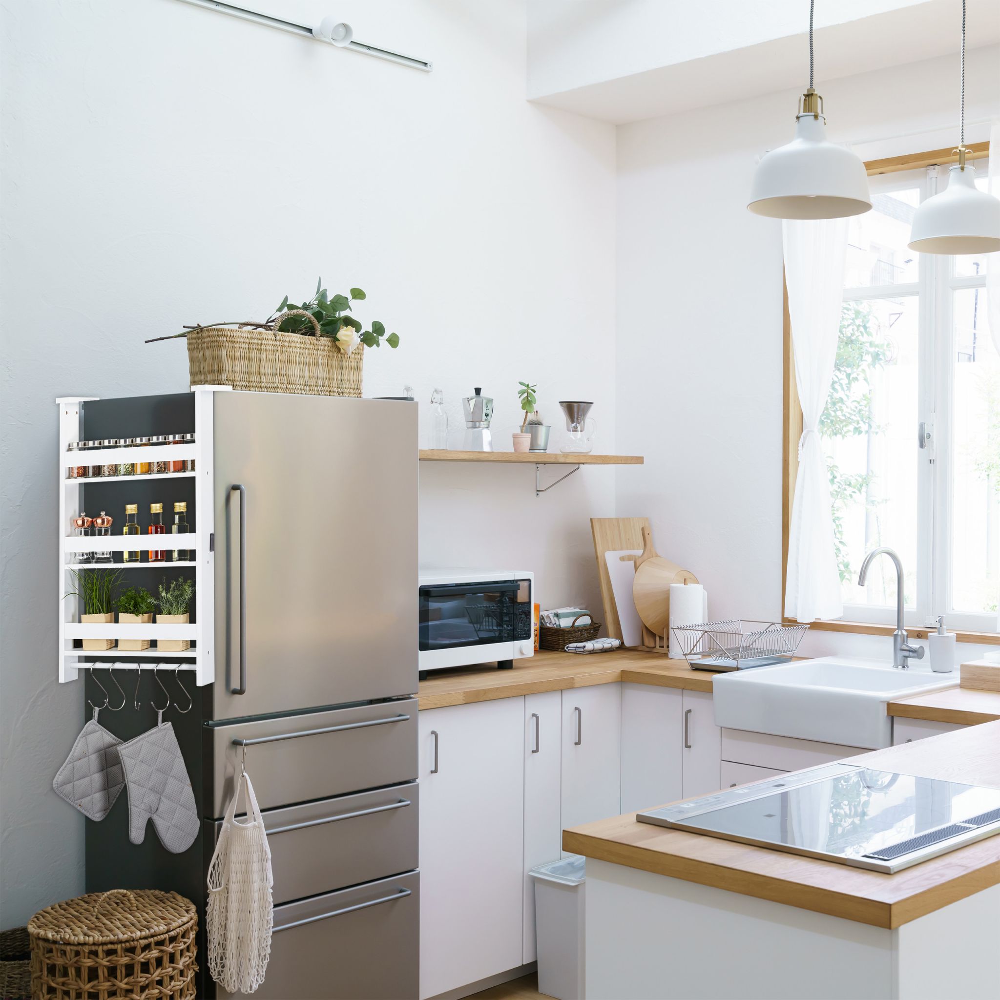 Hängeregal für Kühlschrank Weiss-Silber von Relaxdays