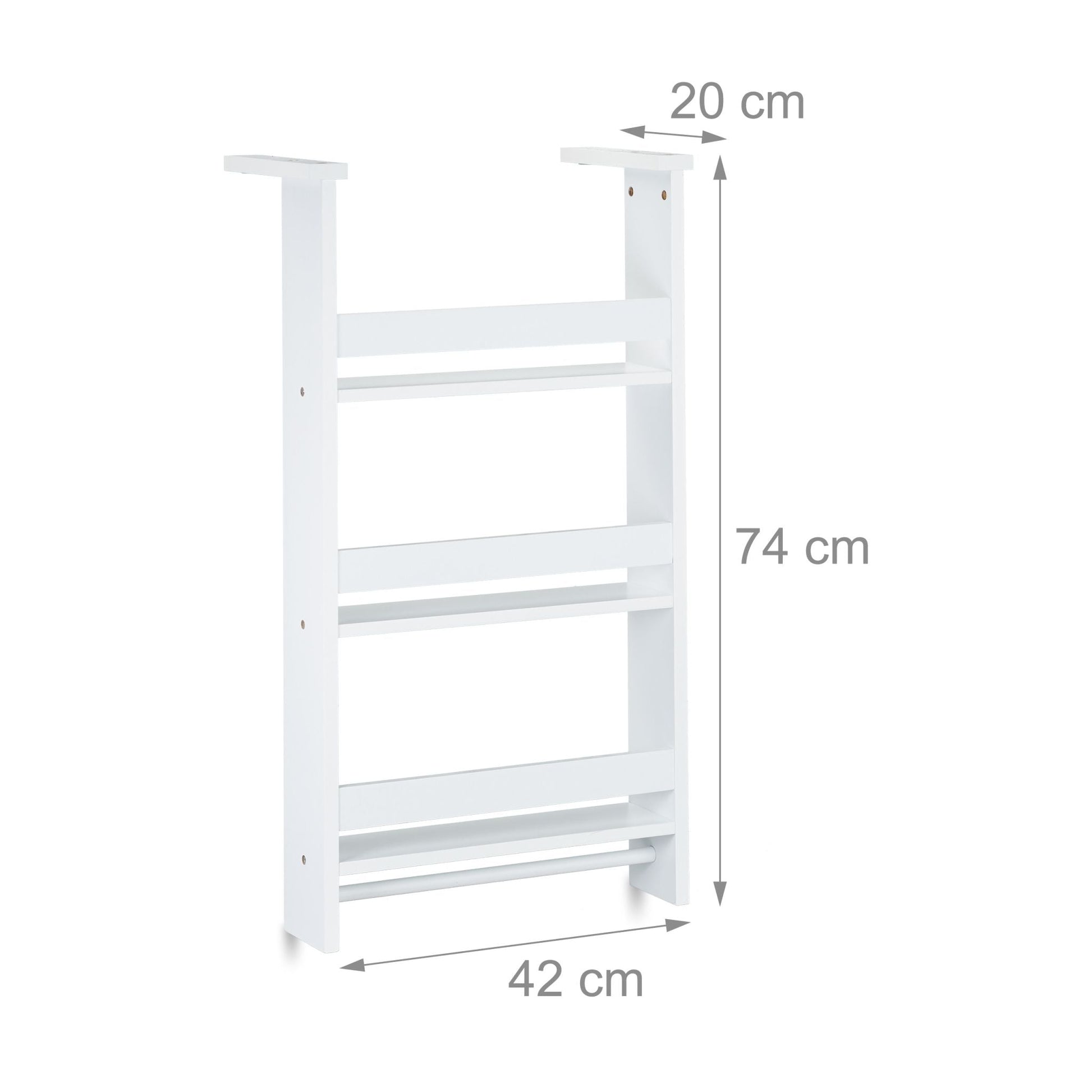 Hängeregal für Kühlschrank Weiss-Silber von Relaxdays
