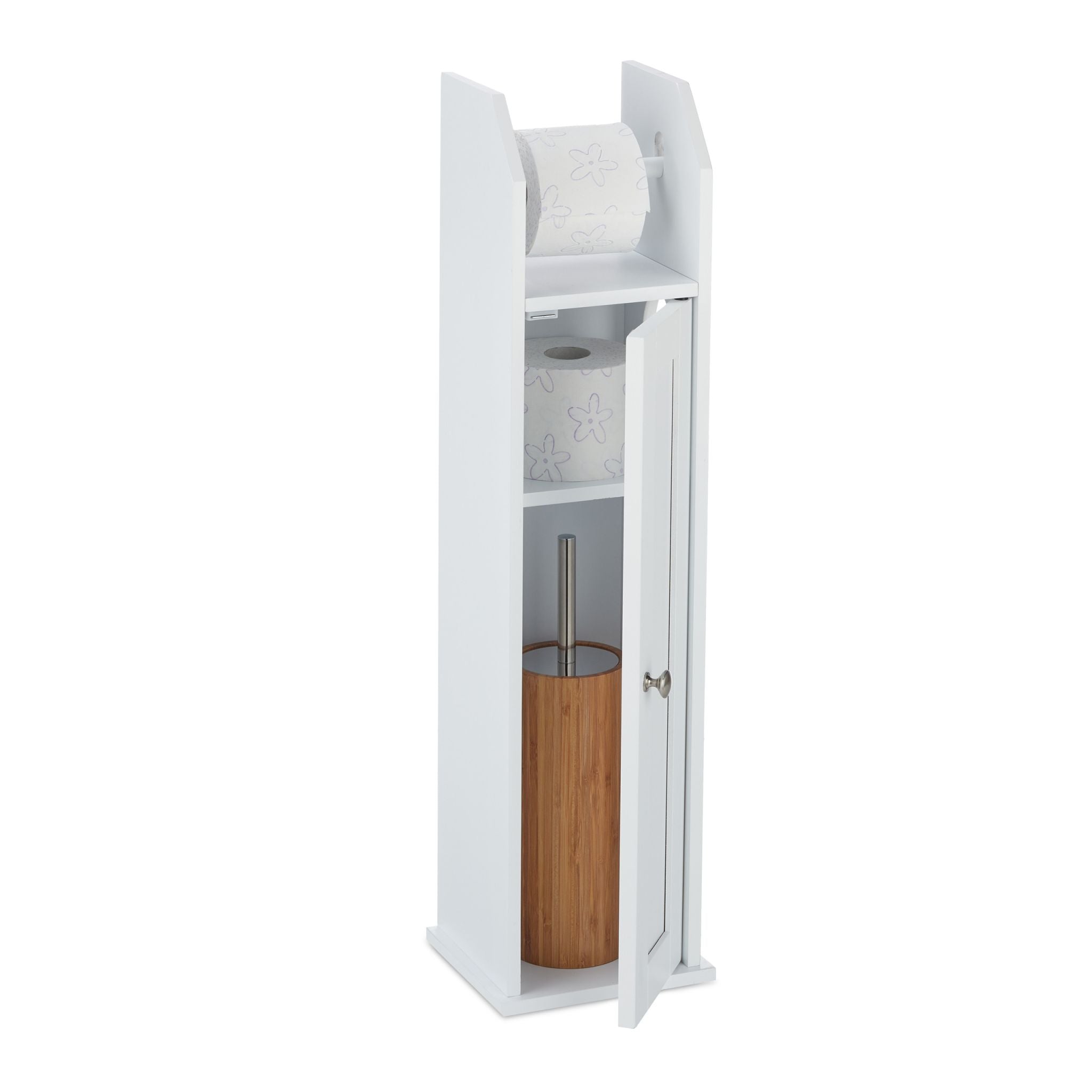 Stehender Toilettenpapierhalter Weiss von Relaxdays