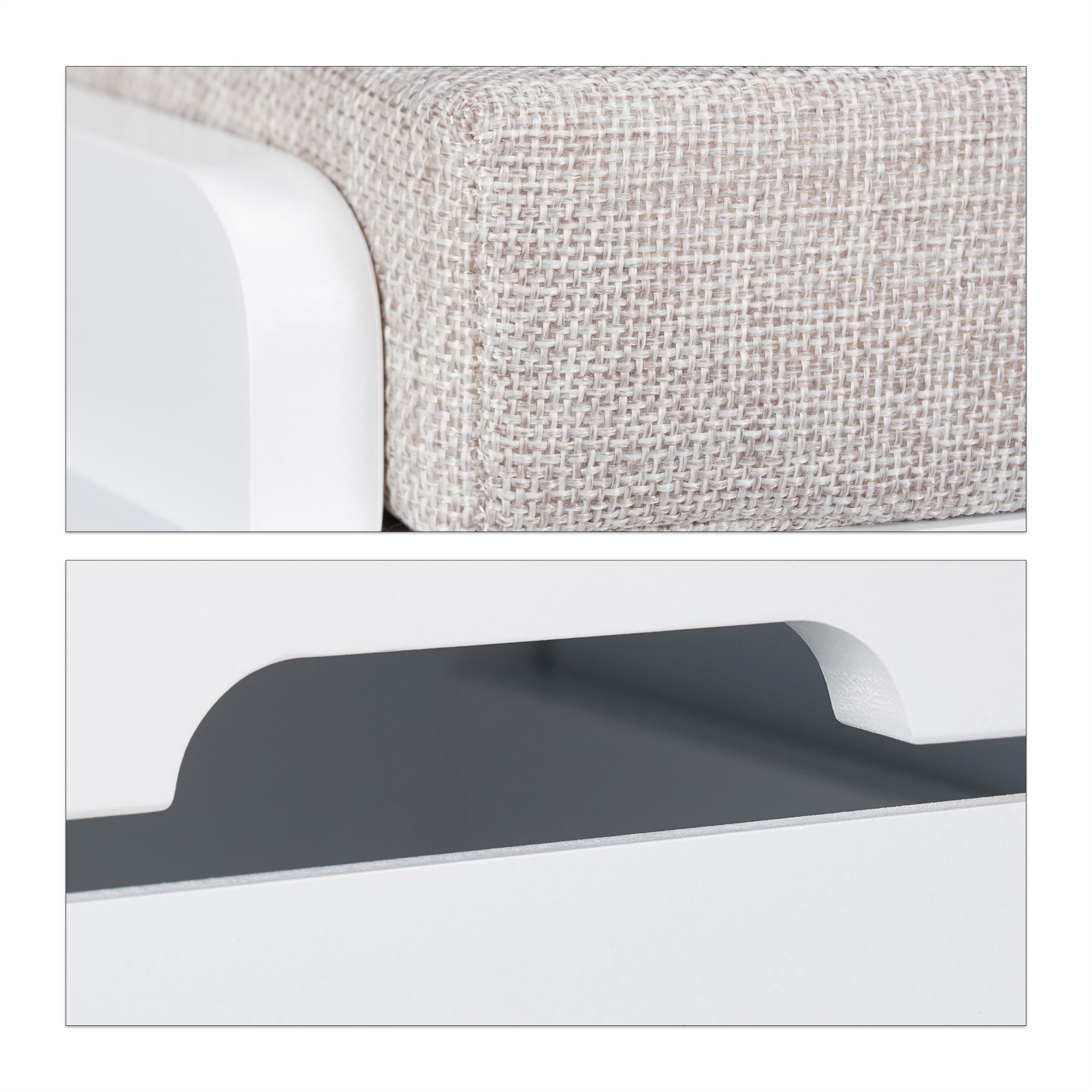Sitzbank mit Stauraum weiss Weiss-Grau von Relaxdays