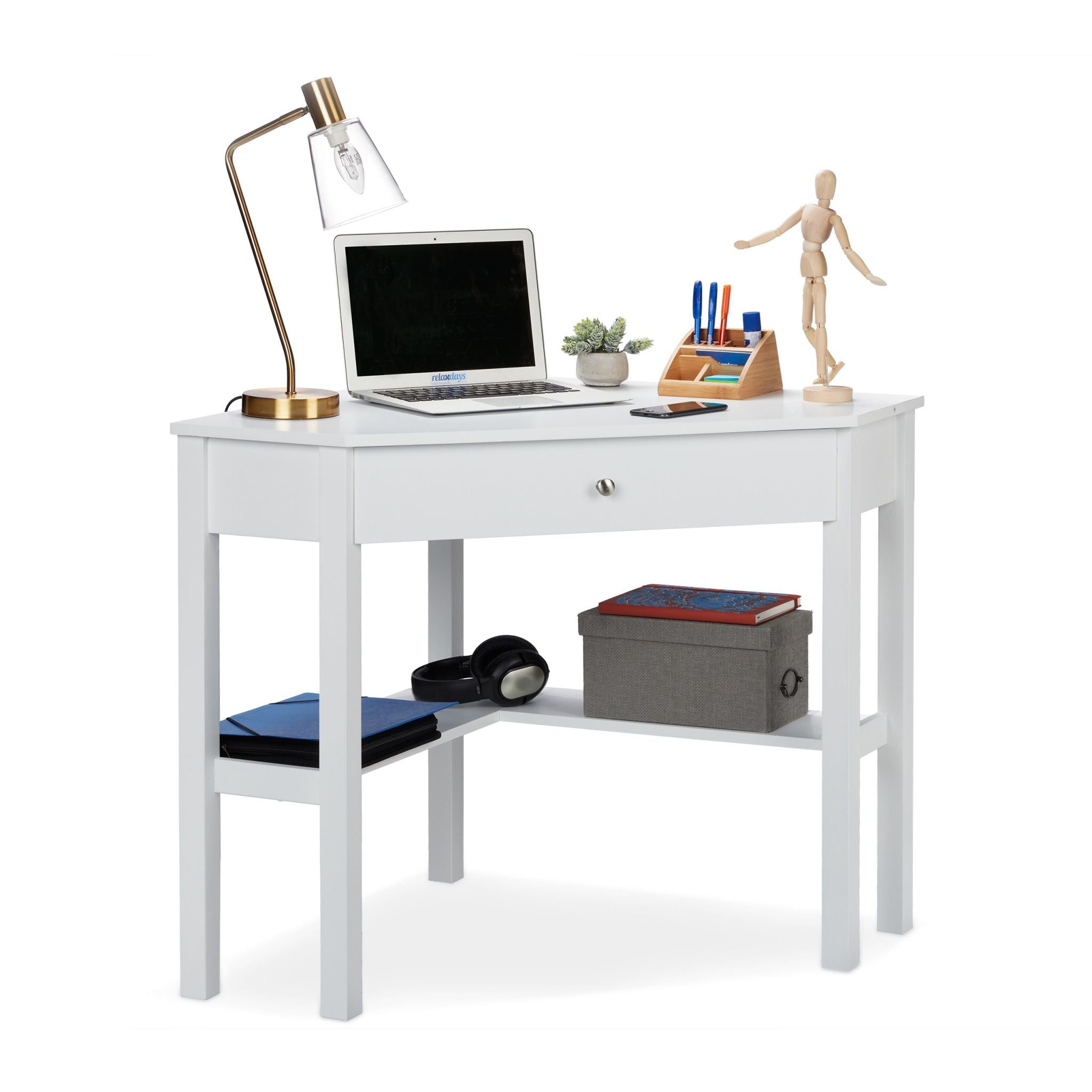 Eckschreibtisch Weiss von Relaxdays
