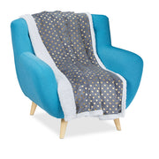 Kuscheldecke Grau 150x200cm Weiss-Gold-Grau von Relaxdays