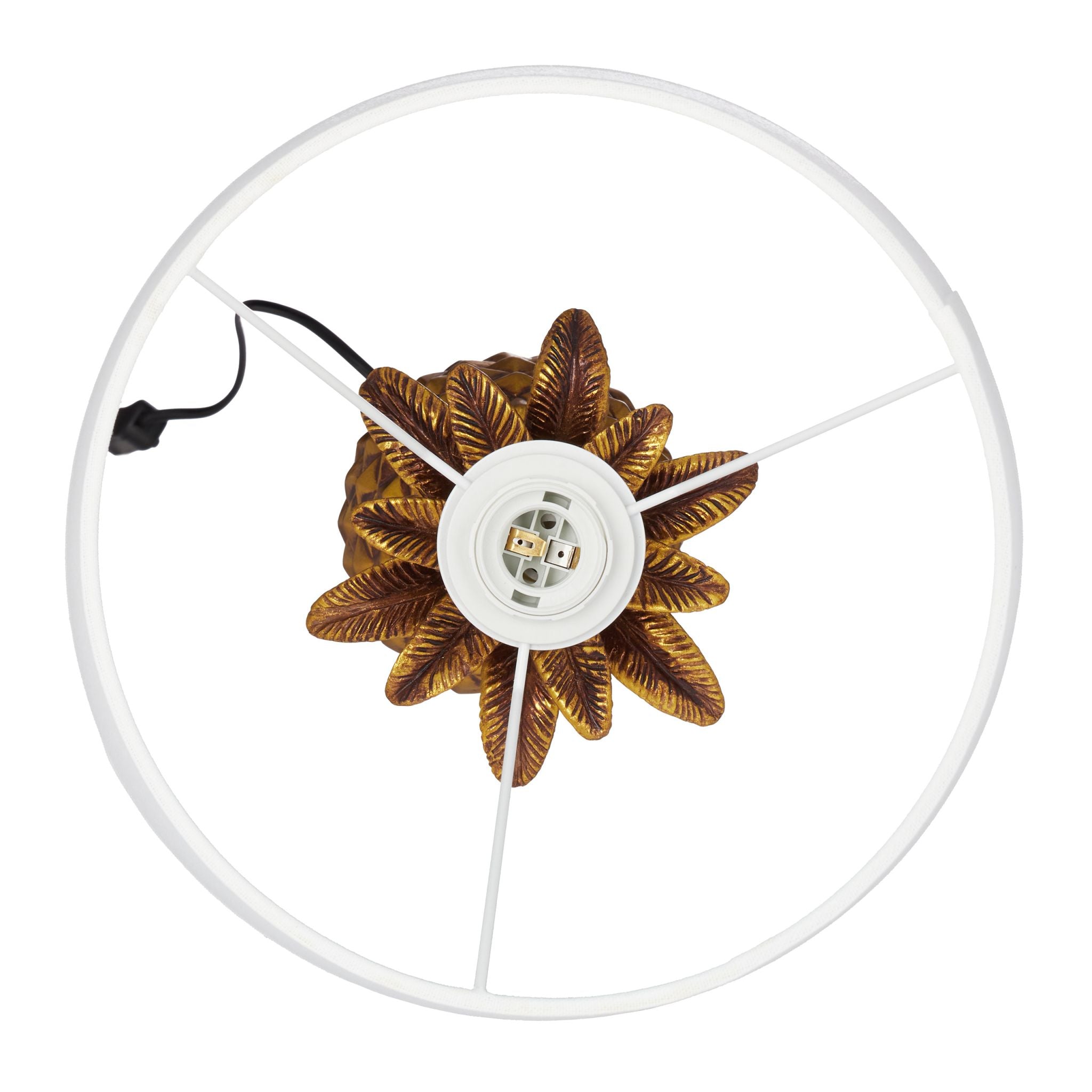 Tischlampe Ananas gold Weiss-Gold von Relaxdays