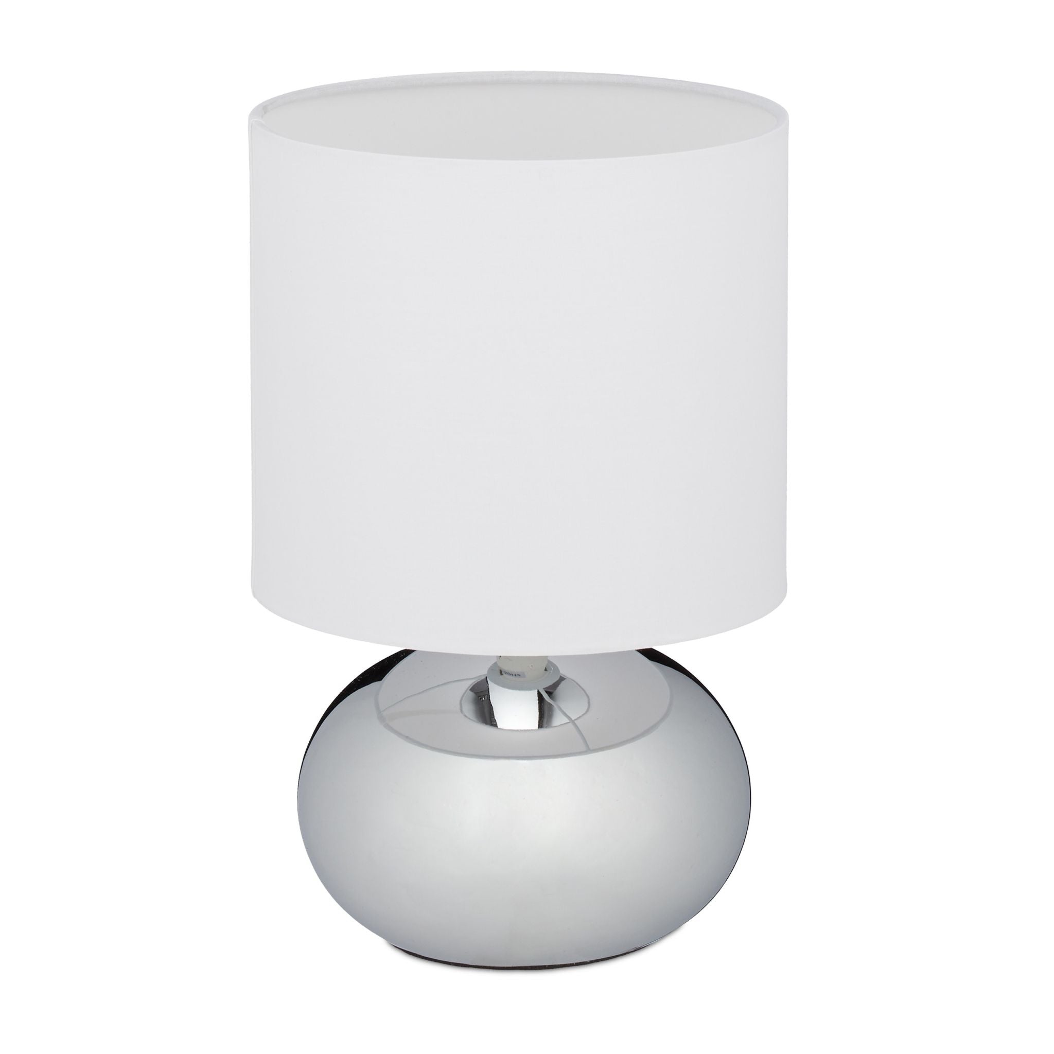 Nachttischlampe Touch Weiss-Silber von guteszeug.ch