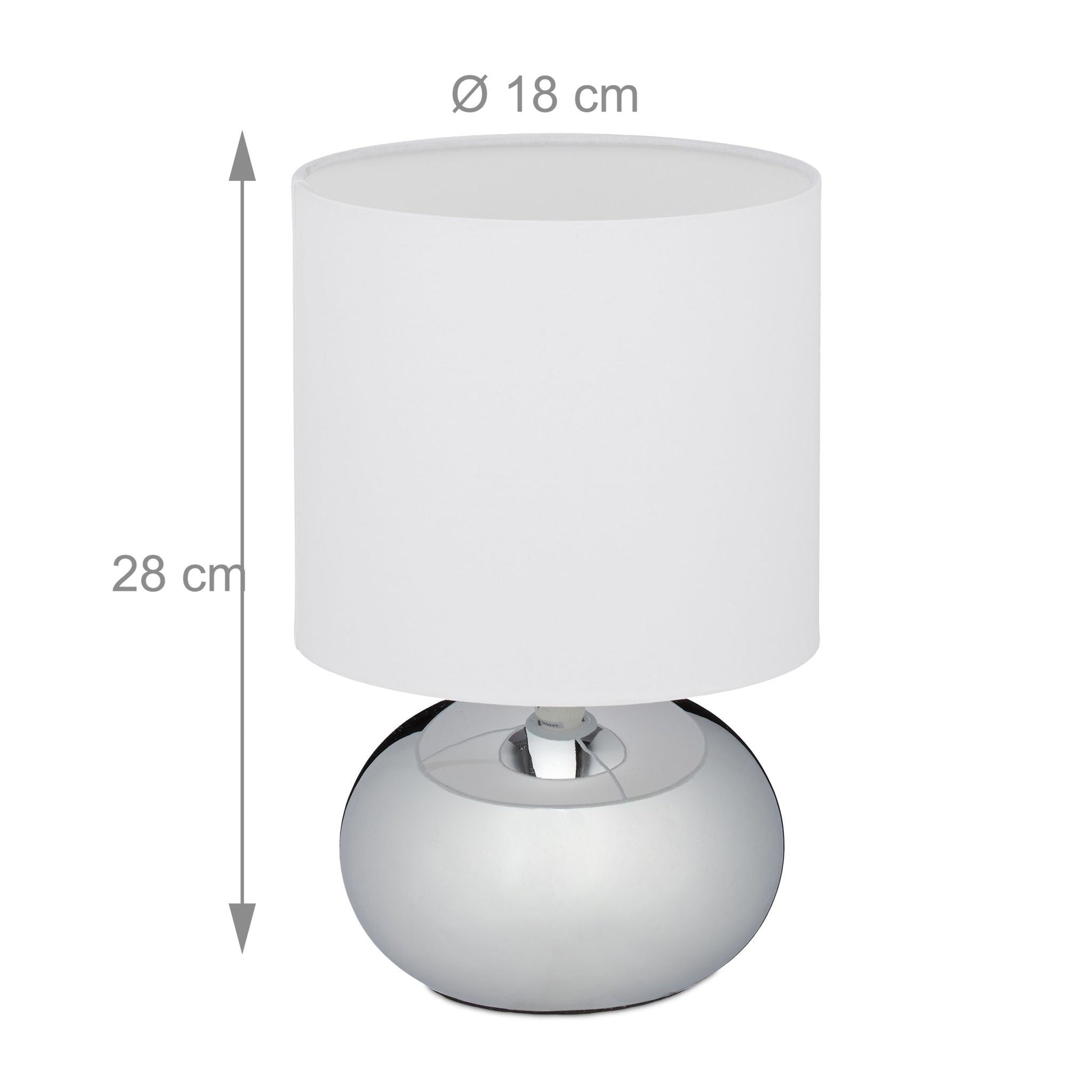 Nachttischlampe Touch Weiss-Silber von guteszeug.ch
