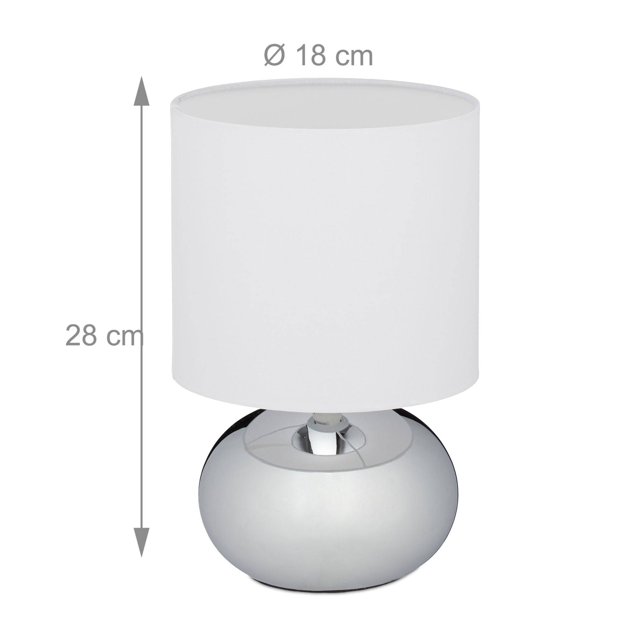 Nachttischlampe Touch Weiss-Silber von guteszeug.ch