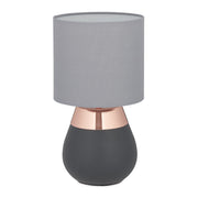 Nachttischlampe Touch oval Anthrazit-Kupfer-Grau von guteszeug.ch