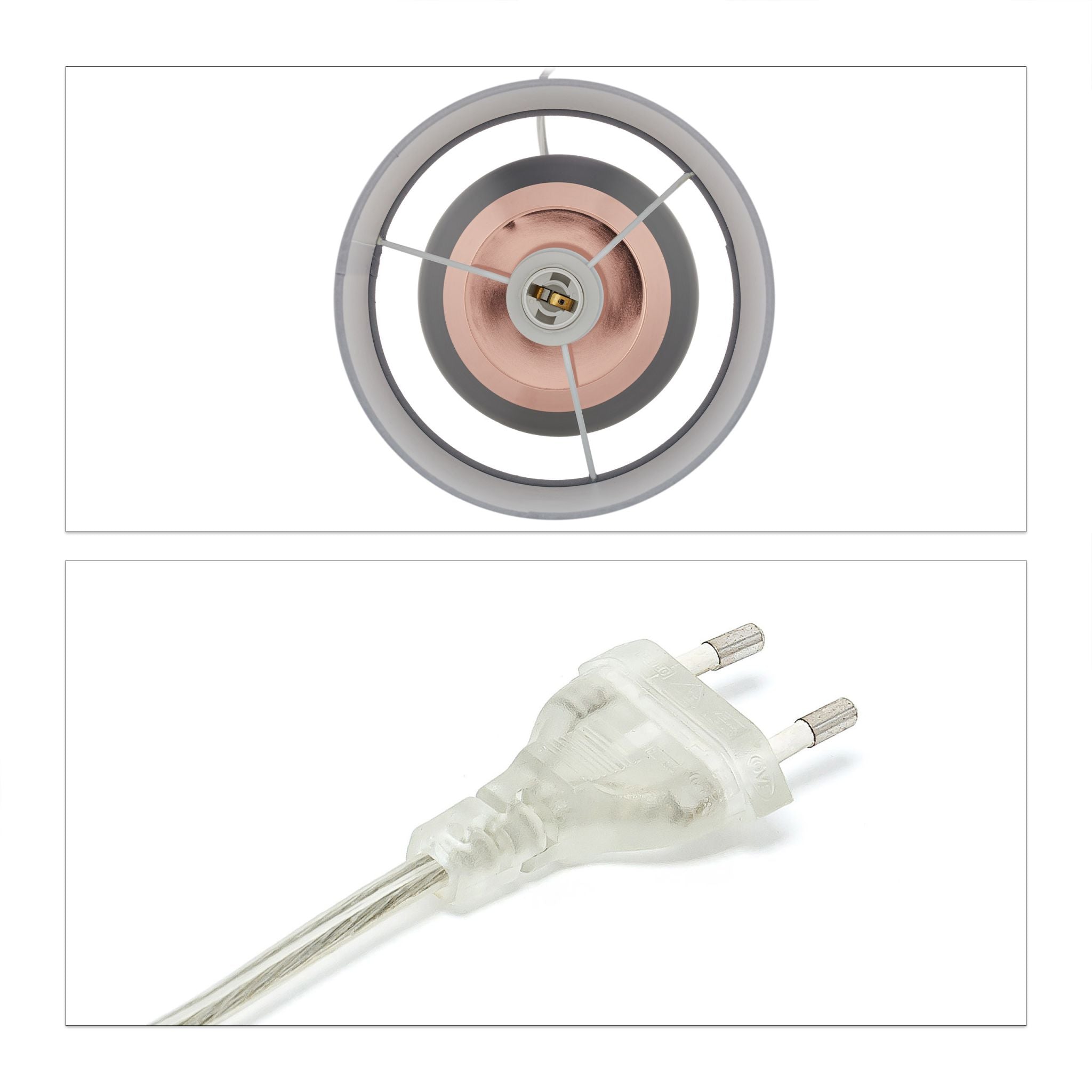 Nachttischlampe Touch oval Anthrazit-Kupfer-Grau von guteszeug.ch