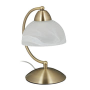 Tischlampe Touch Weissglas Weiss-Gold von Relaxdays