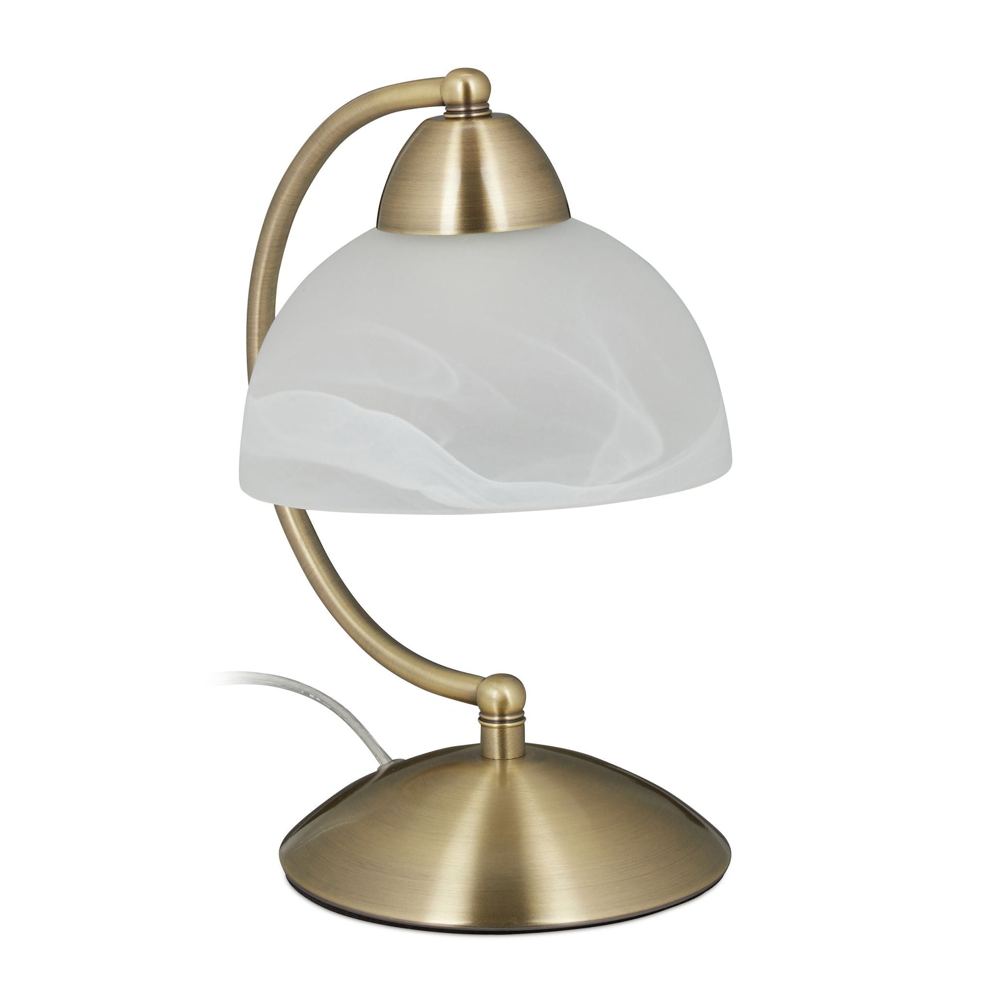 Tischlampe Touch Weissglas Weiss-Gold von Relaxdays