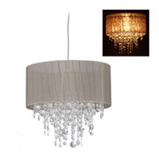 Hängelampe Organza Kristall Transparent-Grau von Relaxdays