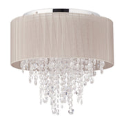 Deckenlampe Organza Kristall Silber-Transparent-Grau von Relaxdays