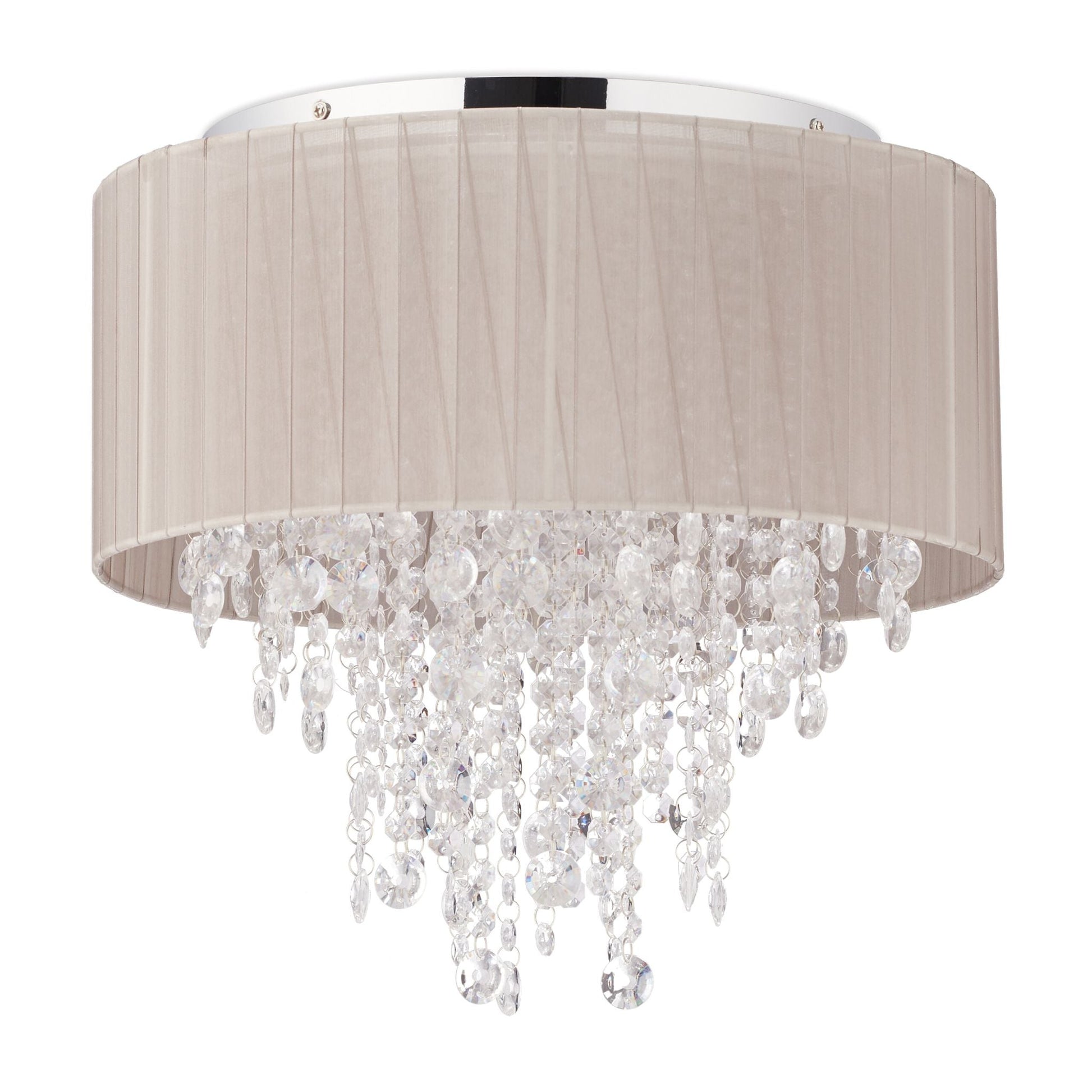 Deckenlampe Organza Kristall Silber-Transparent-Grau von Relaxdays