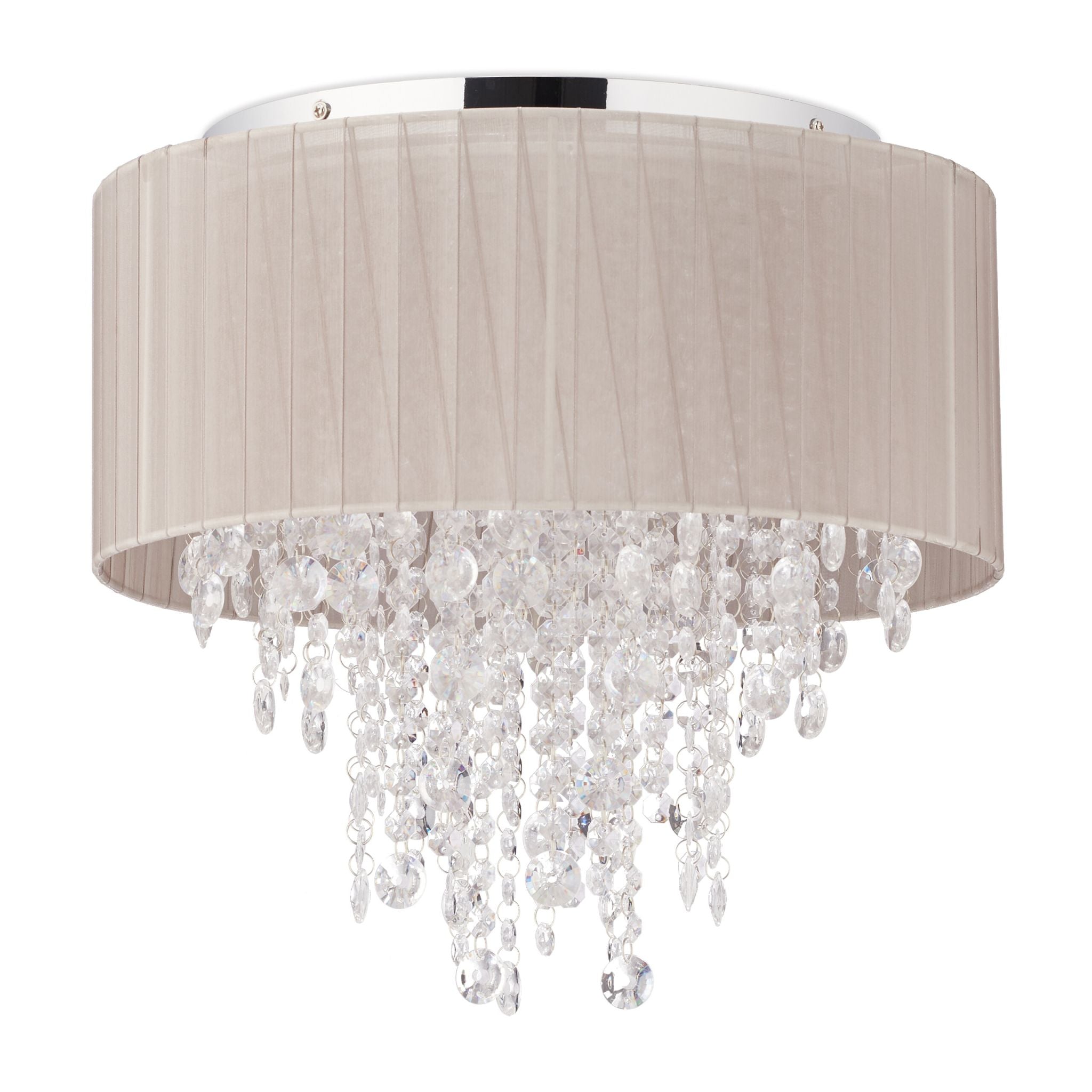 Deckenlampe Organza Kristall Silber-Transparent-Grau von Relaxdays