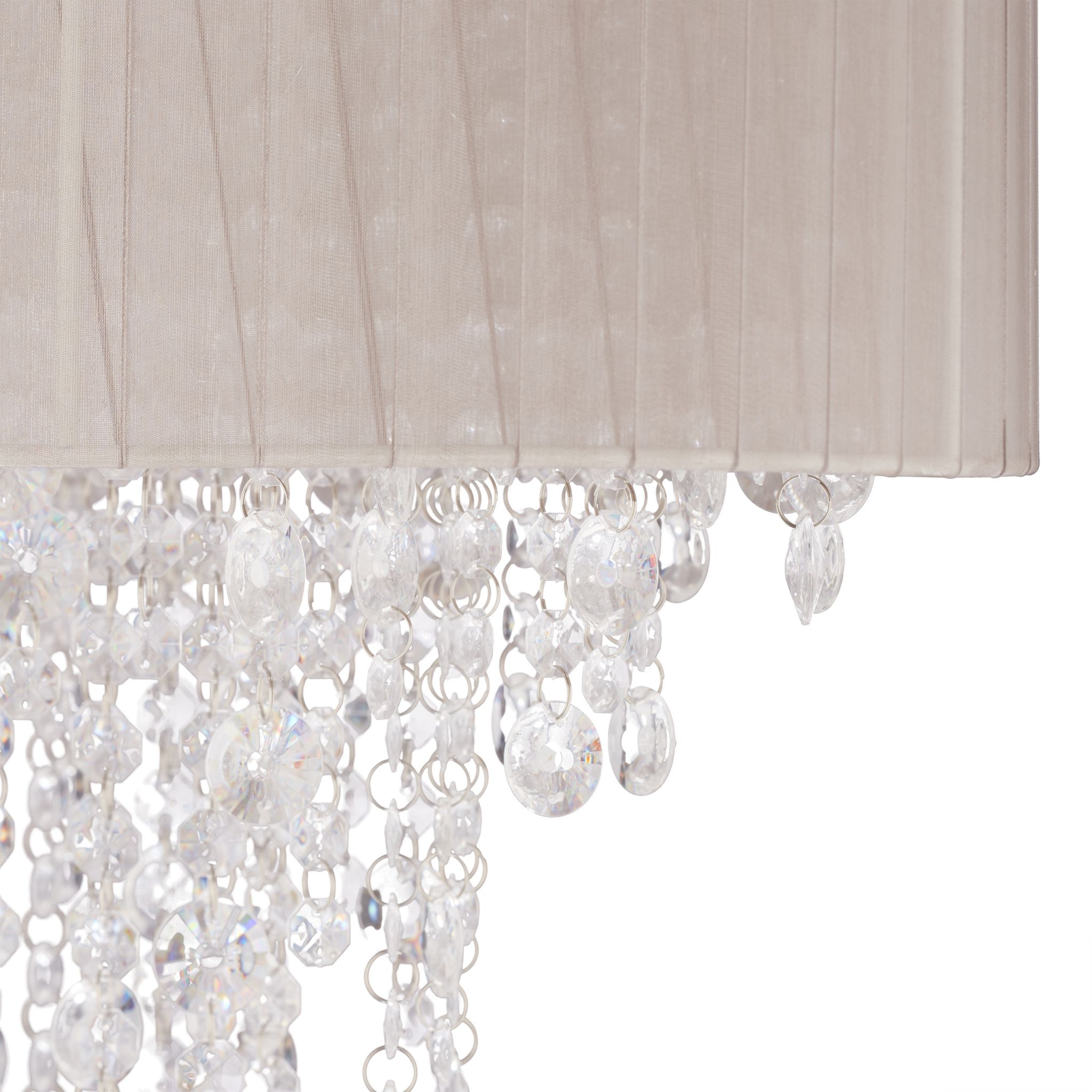 Deckenlampe Organza Kristall Silber-Transparent-Grau von Relaxdays