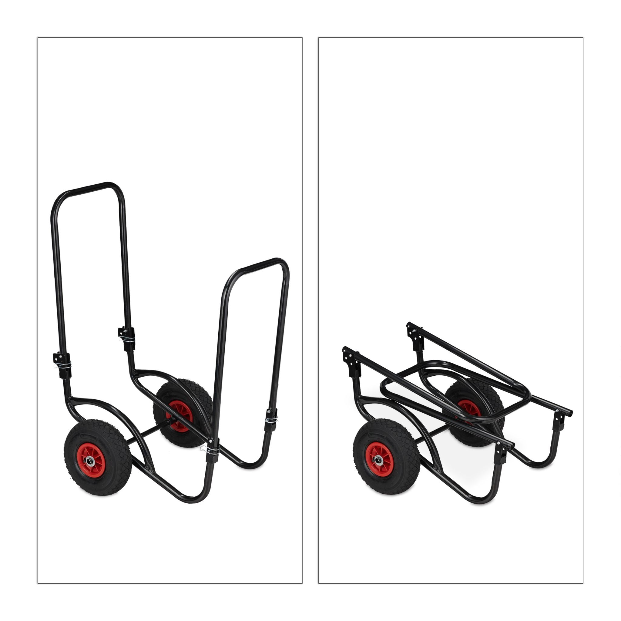 Laubwagen klappbar 160 L Dunkelgrün-Rot-Schwarz von Relaxdays