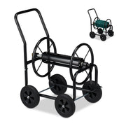 Schlauchwagen Metall schwarz Schwarz von Relaxdays