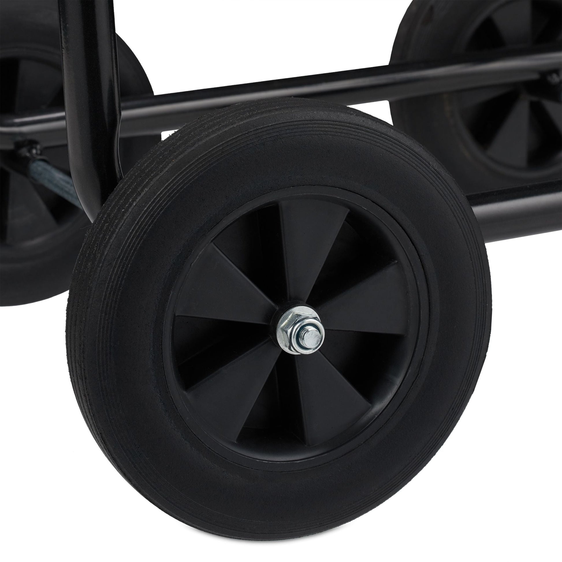 Schlauchwagen Metall schwarz Schwarz von Relaxdays