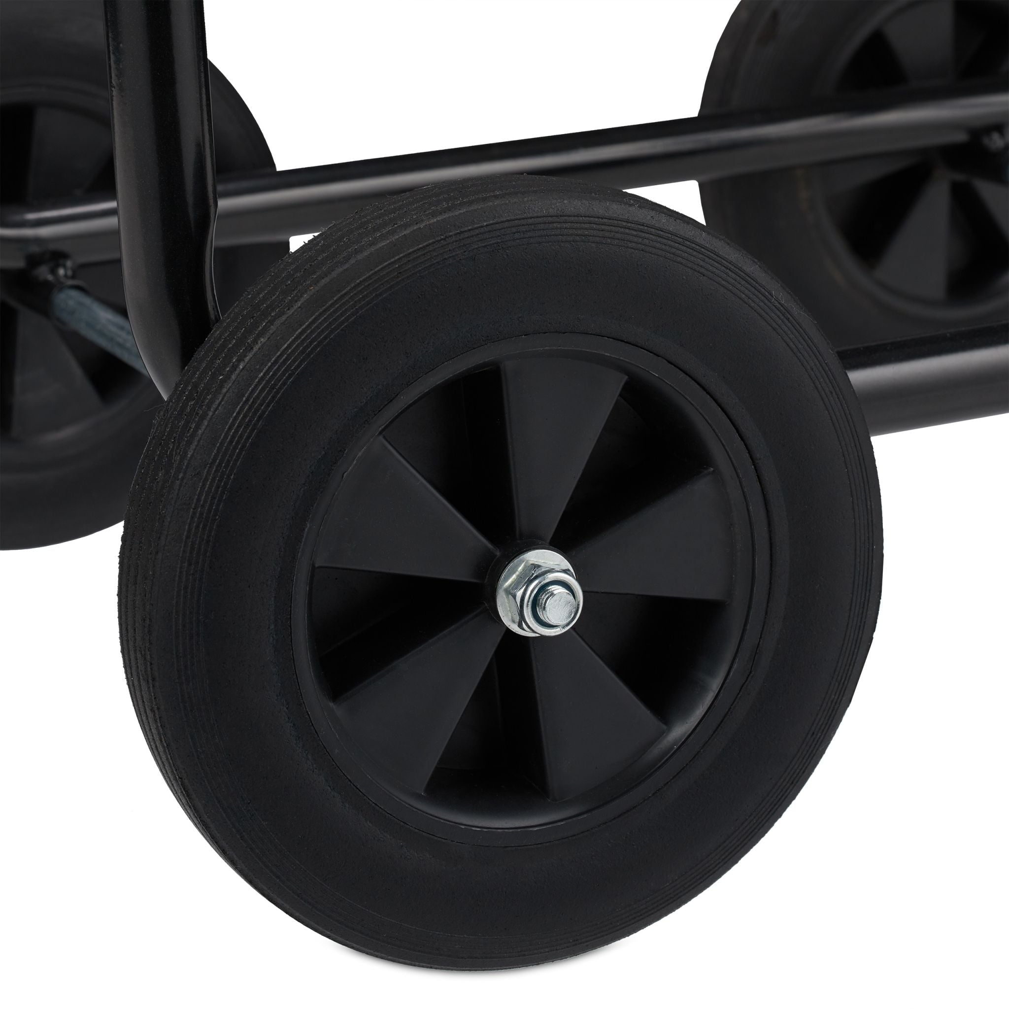 Schlauchwagen Metall schwarz Schwarz von Relaxdays