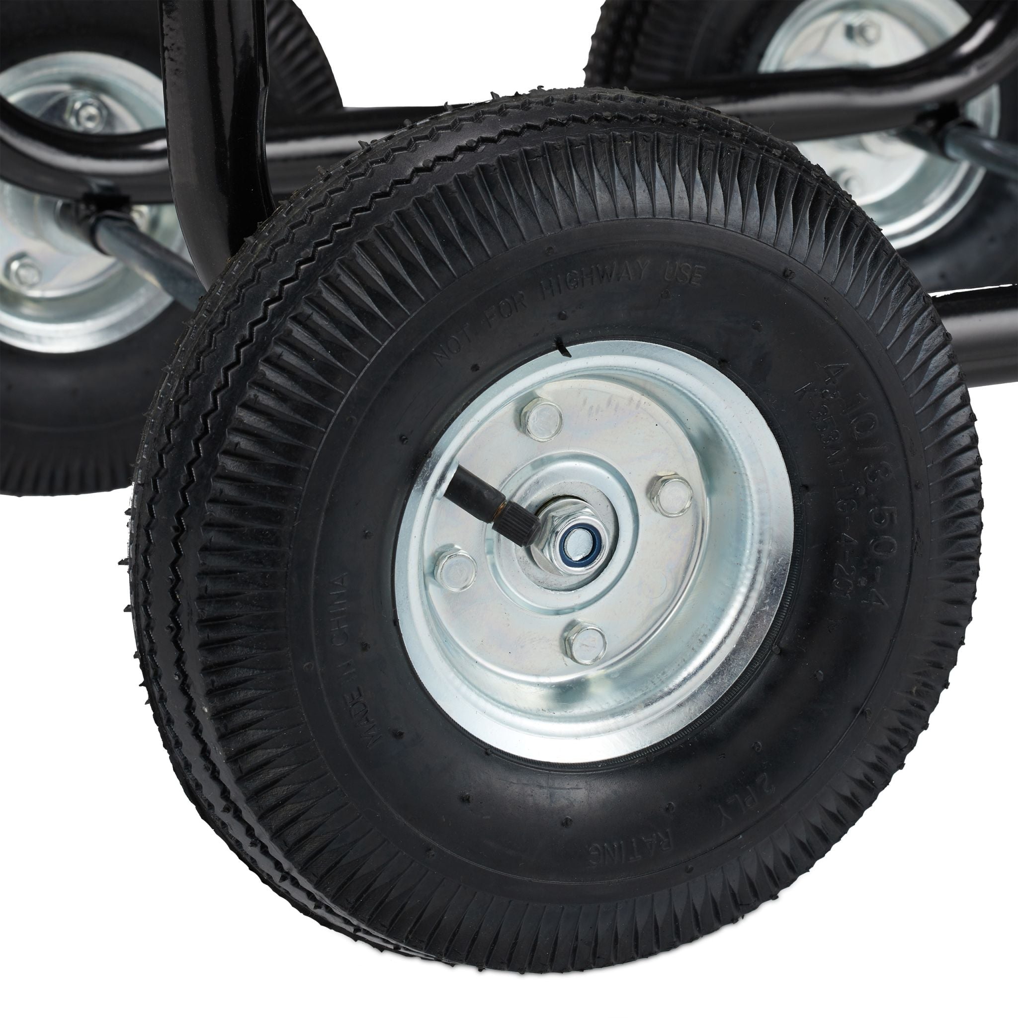 XL Schlauchwagen Metall schwarz Schwarz-Silber von Relaxdays