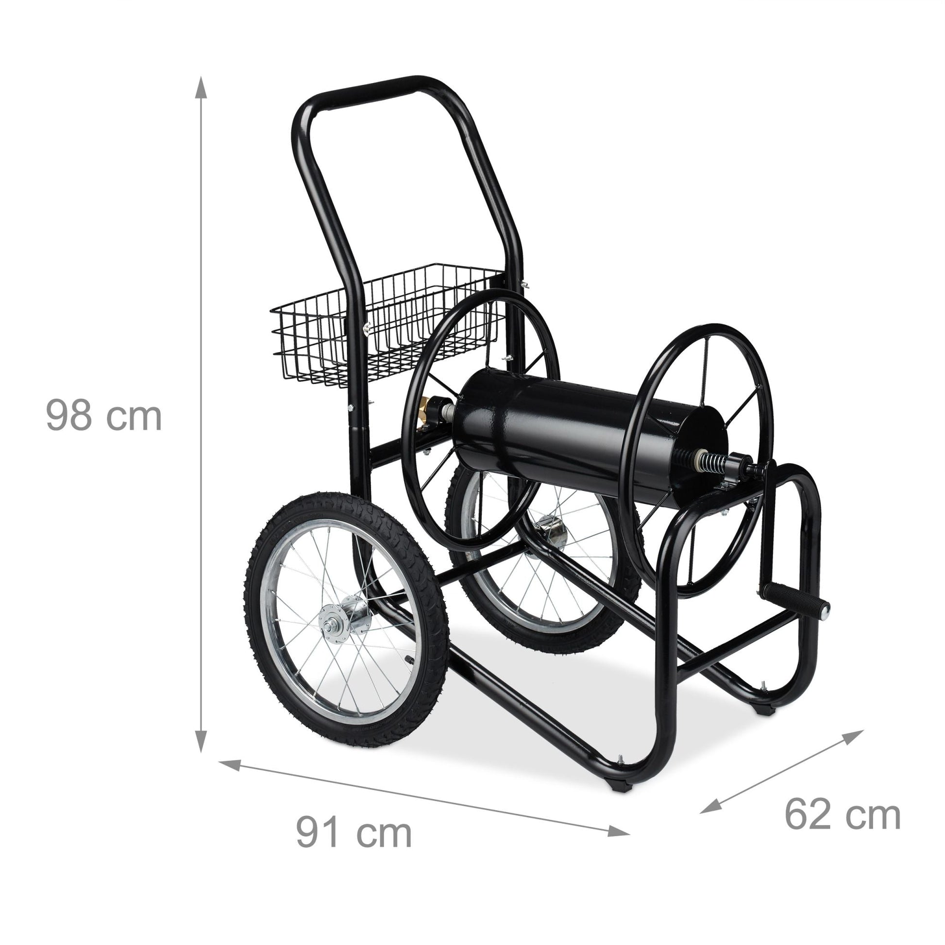 Schlauchwagen XL schwarz Schwarz von Relaxdays