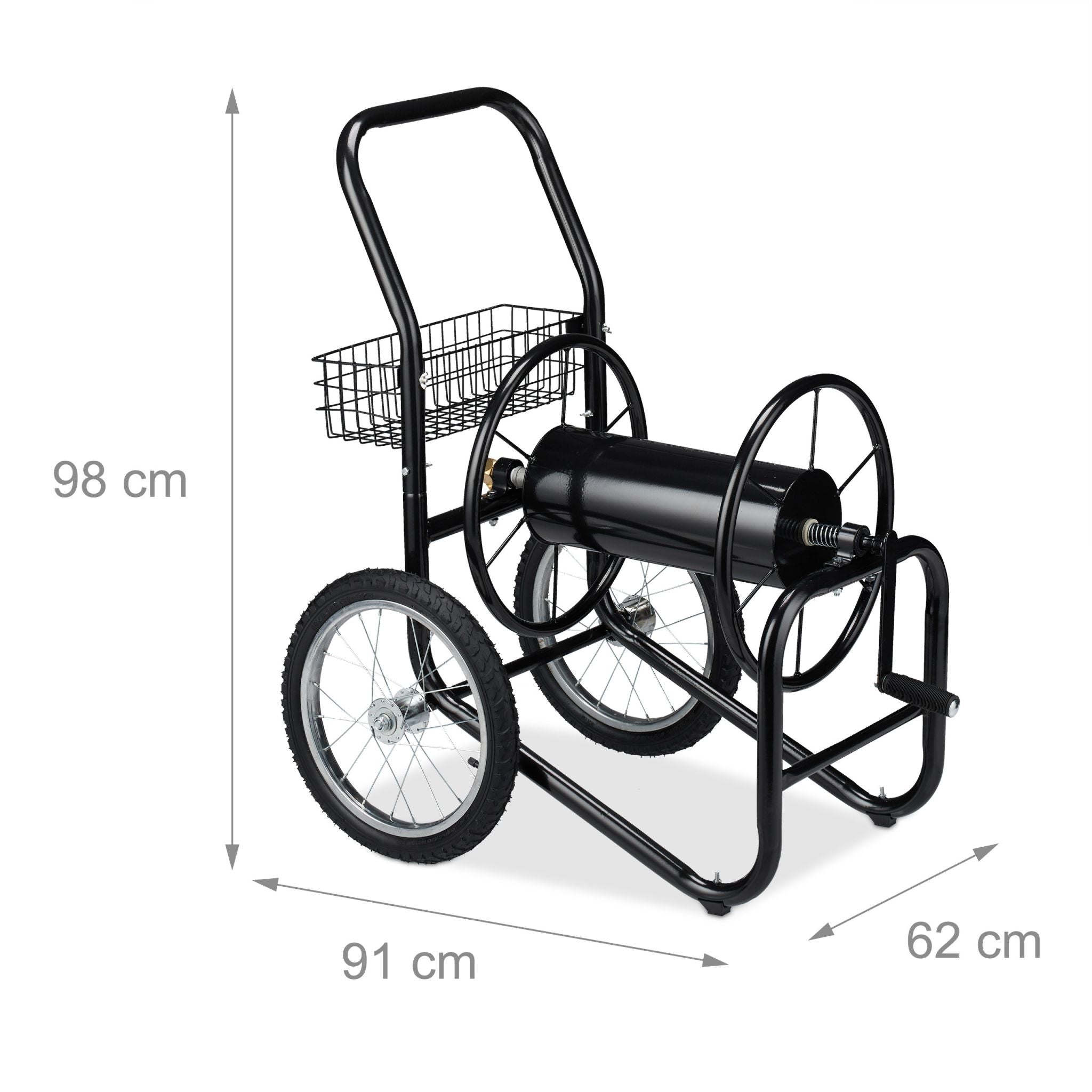 Schlauchwagen XL schwarz Schwarz von Relaxdays