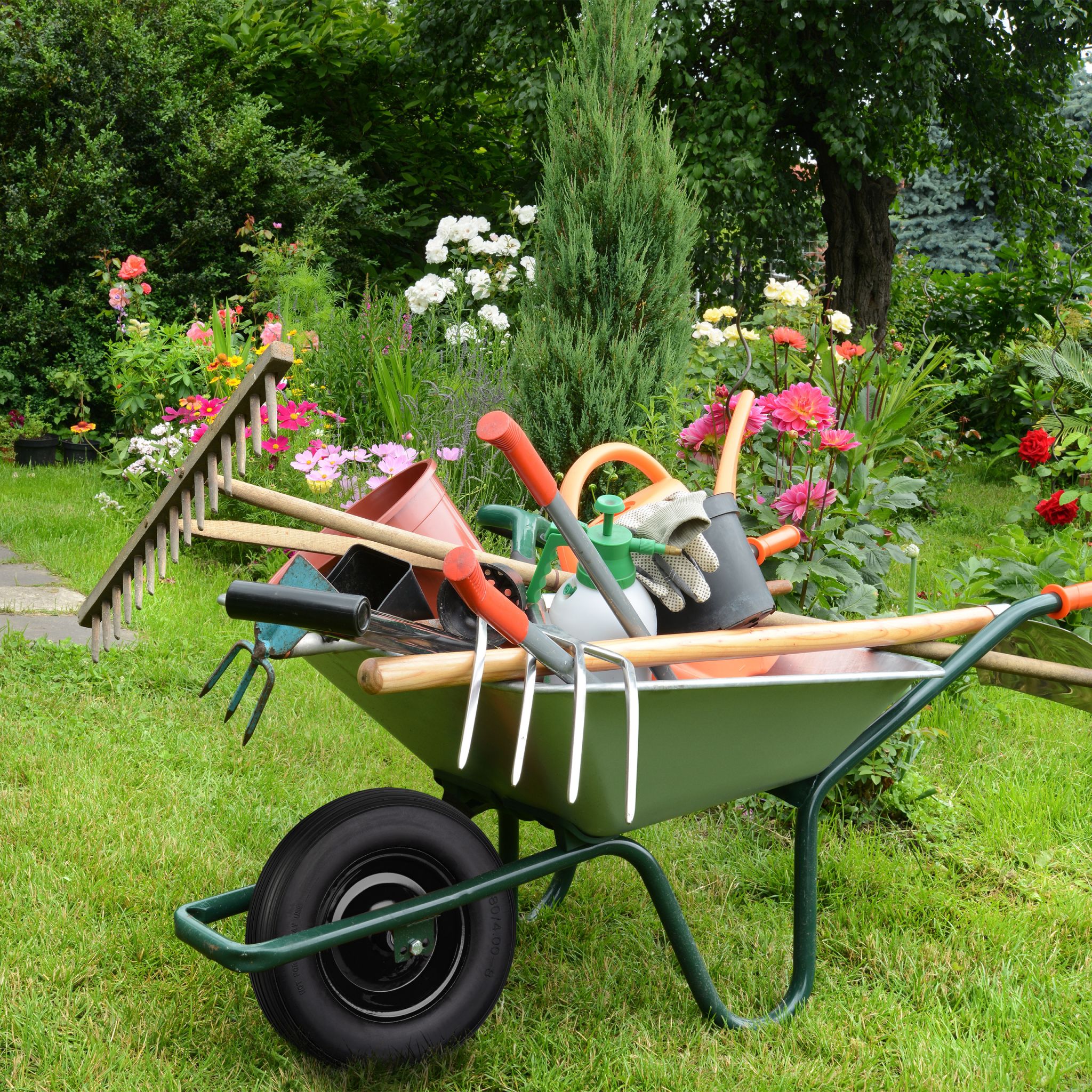 Schubkarrenrad 4.80 4.00-8 mit Adaptern Schwarz von Relaxdays