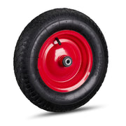 Schubkarrenrad 4.80 4.00-8 mit Adaptern Rot-Schwarz von Relaxdays