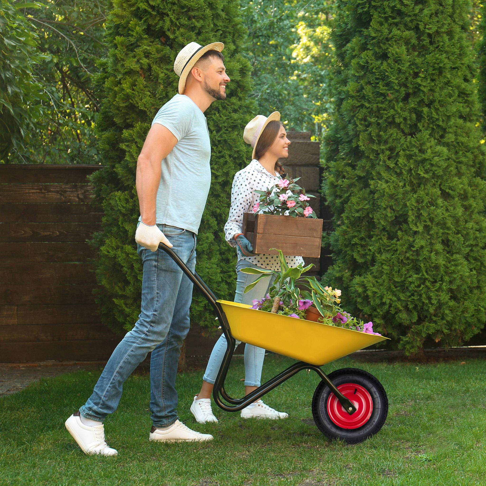 Schubkarrenrad 4.80 4.00-8 mit Adaptern Schwarz-Grau von Relaxdays