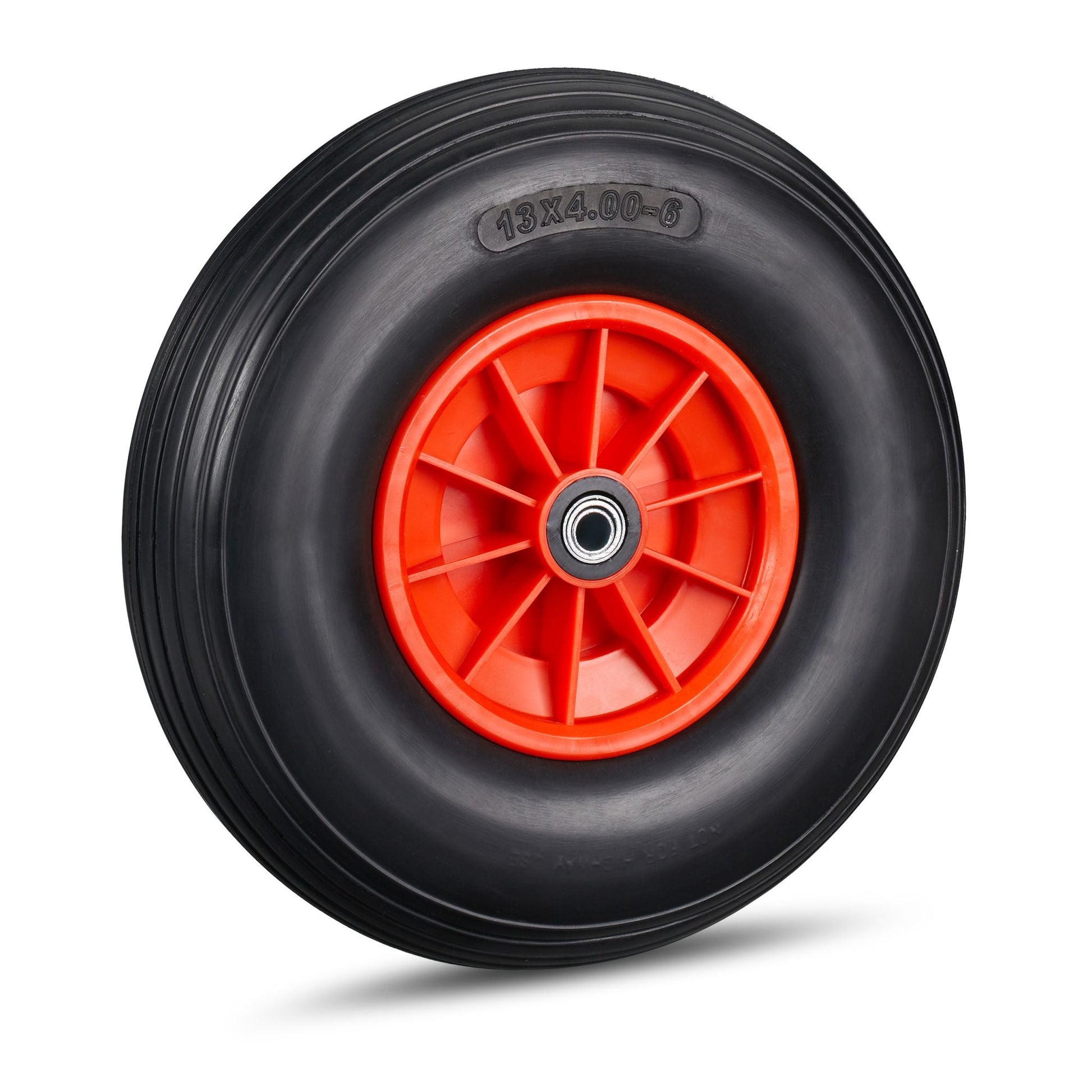 Schubkarrenrad Vollgummi 4.00-6 Rot-Schwarz von Relaxdays