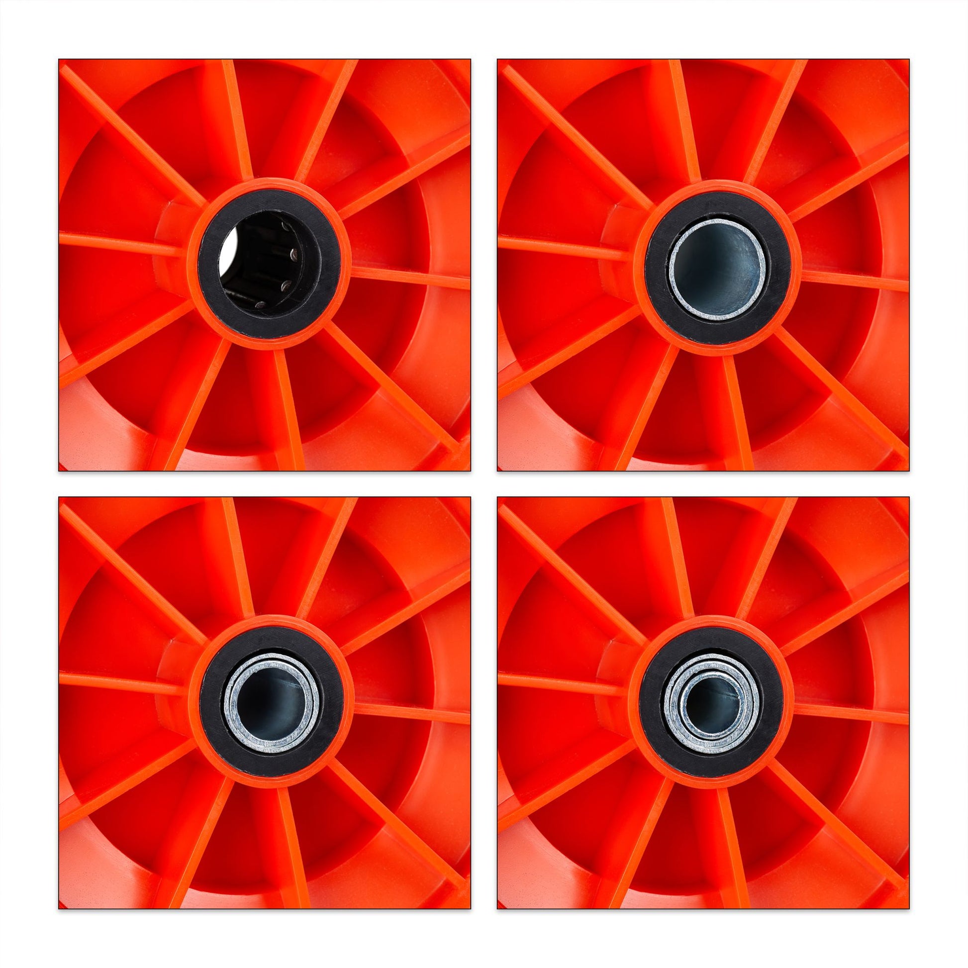 Schubkarrenrad Vollgummi 4.00-6 Rot-Schwarz von Relaxdays